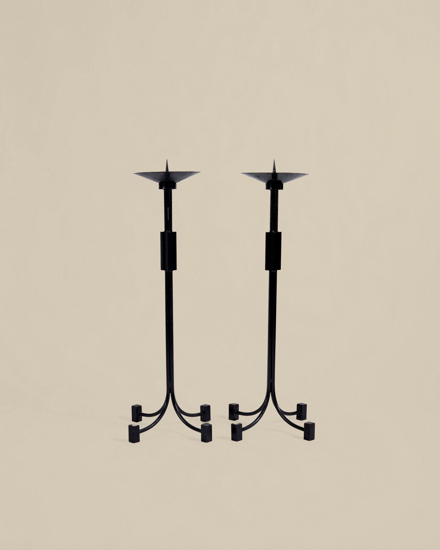 Black iron floor candelabra