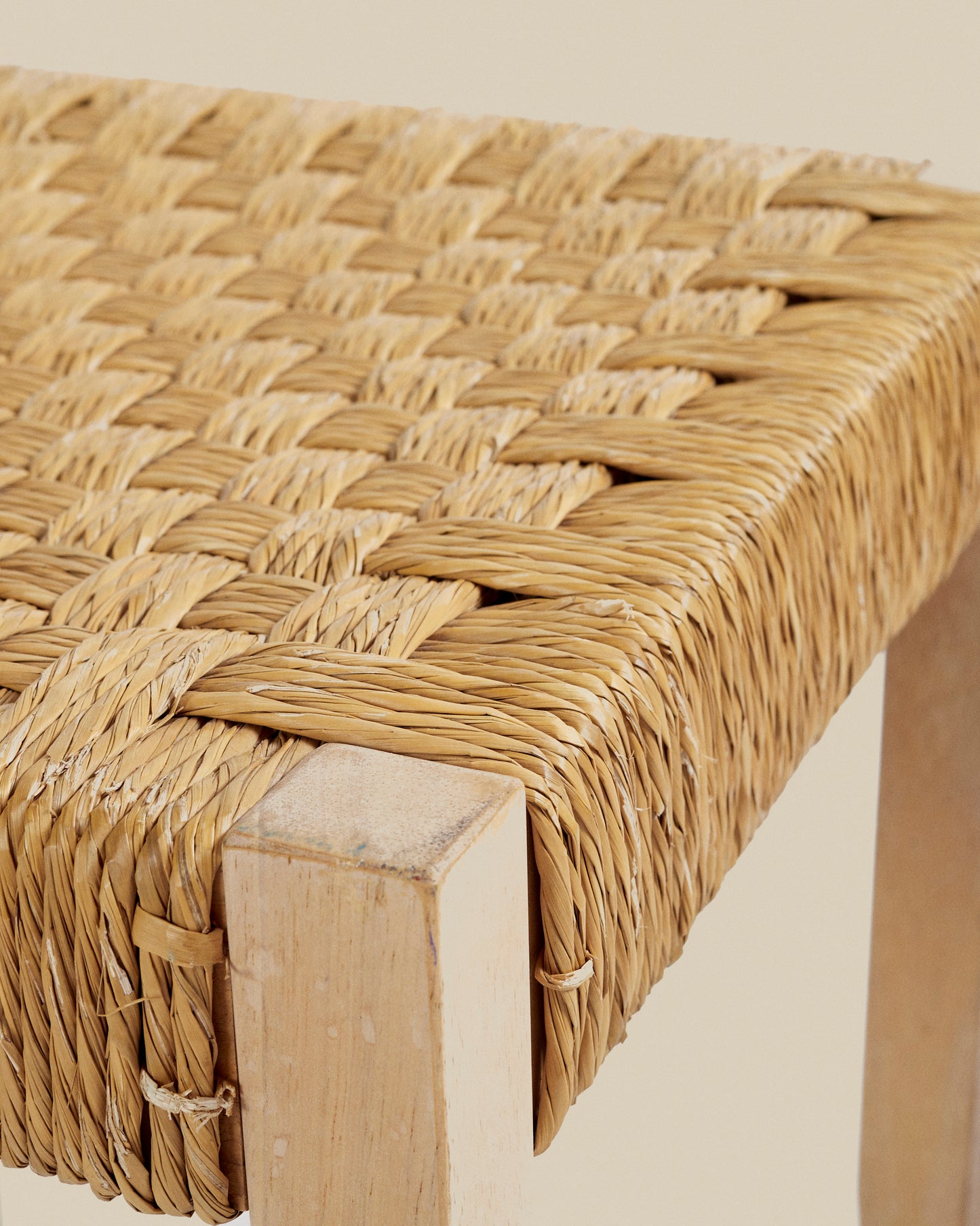 Woven cord foot stool