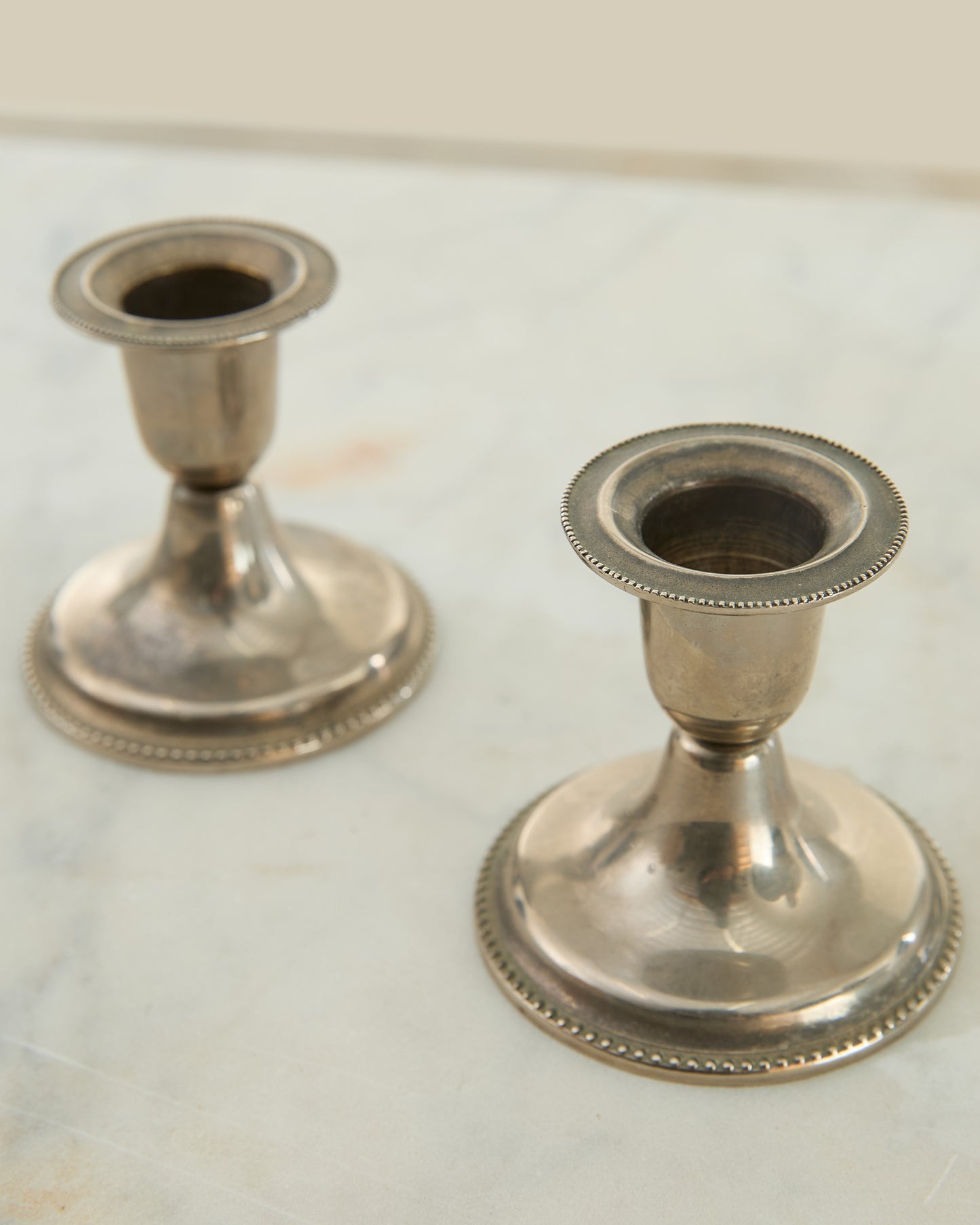 Silver candle holders