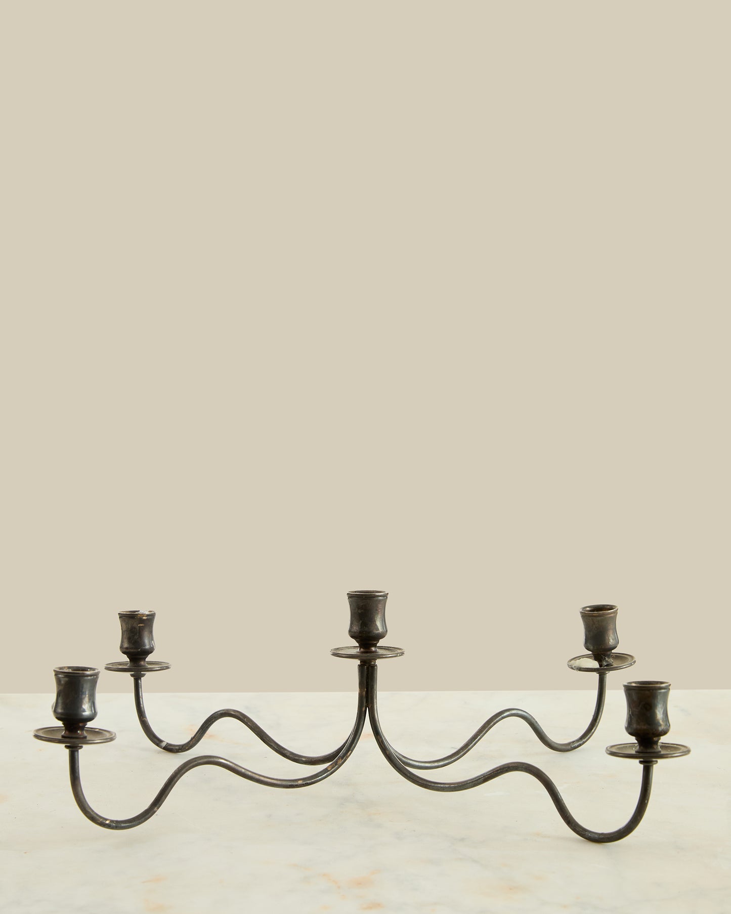 Silver plated five-taper candelabra