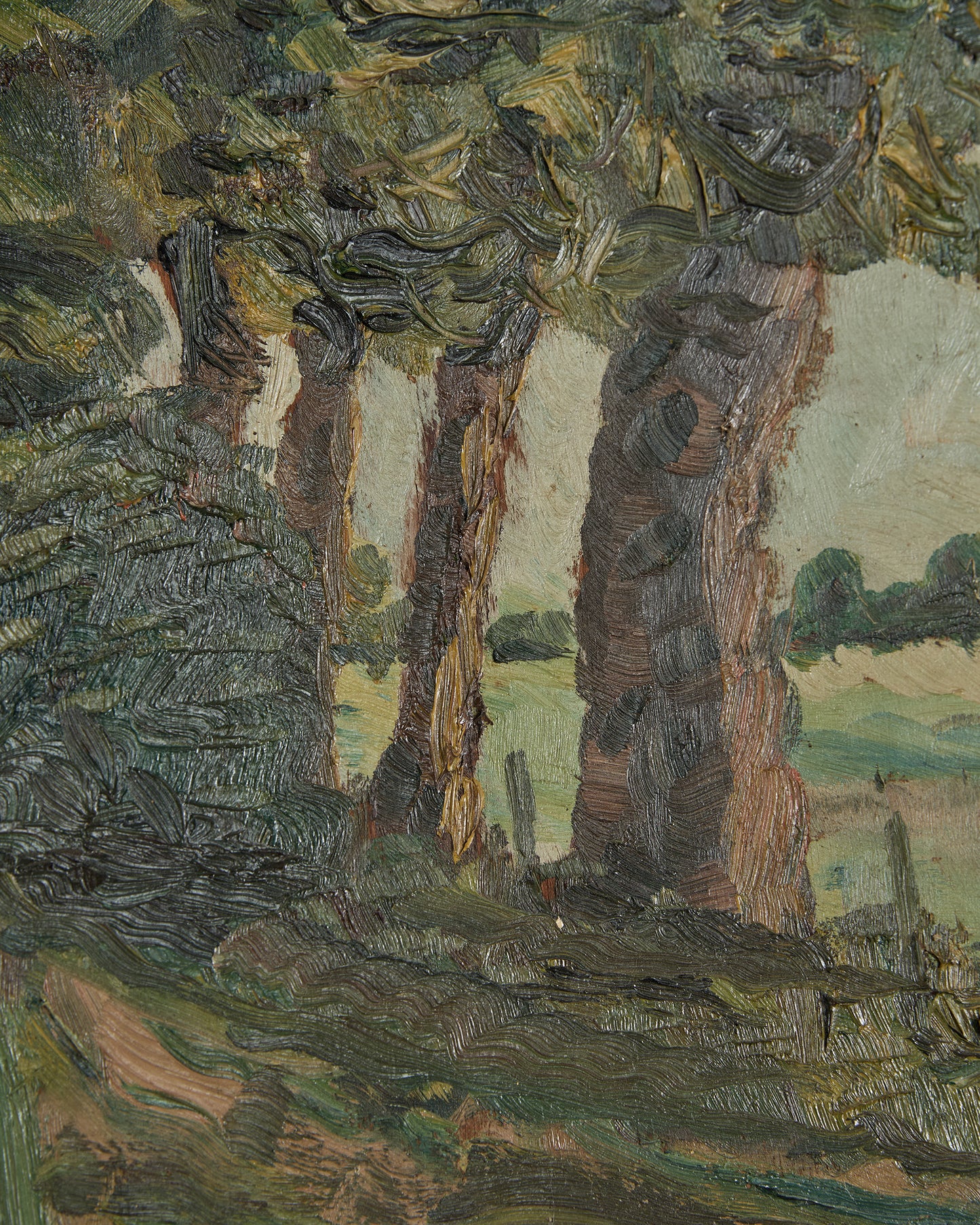 Landscape oil on wood signed