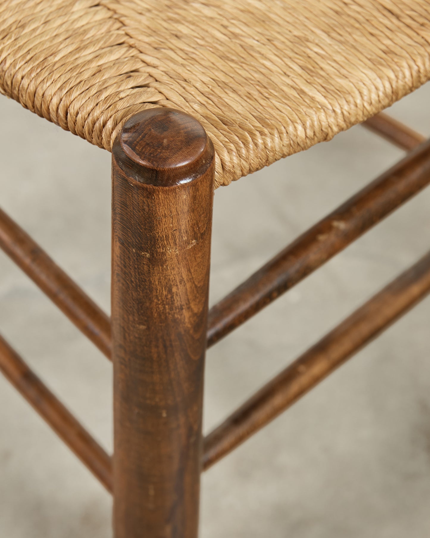 Set of 6 Georges Robert rush seat dining chairs