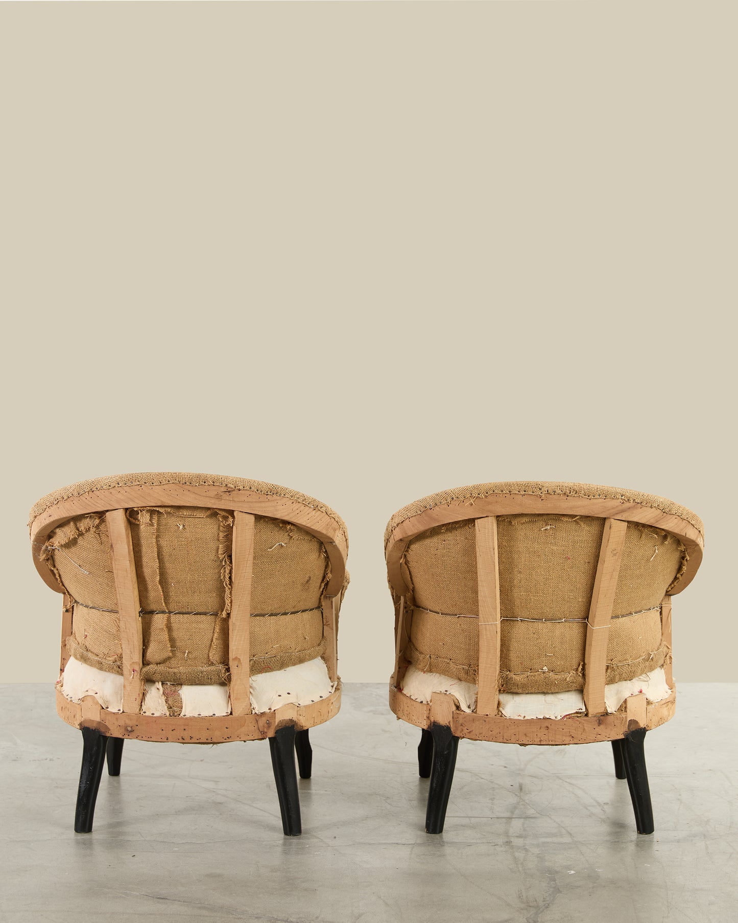 Pair of deconstructed chairs