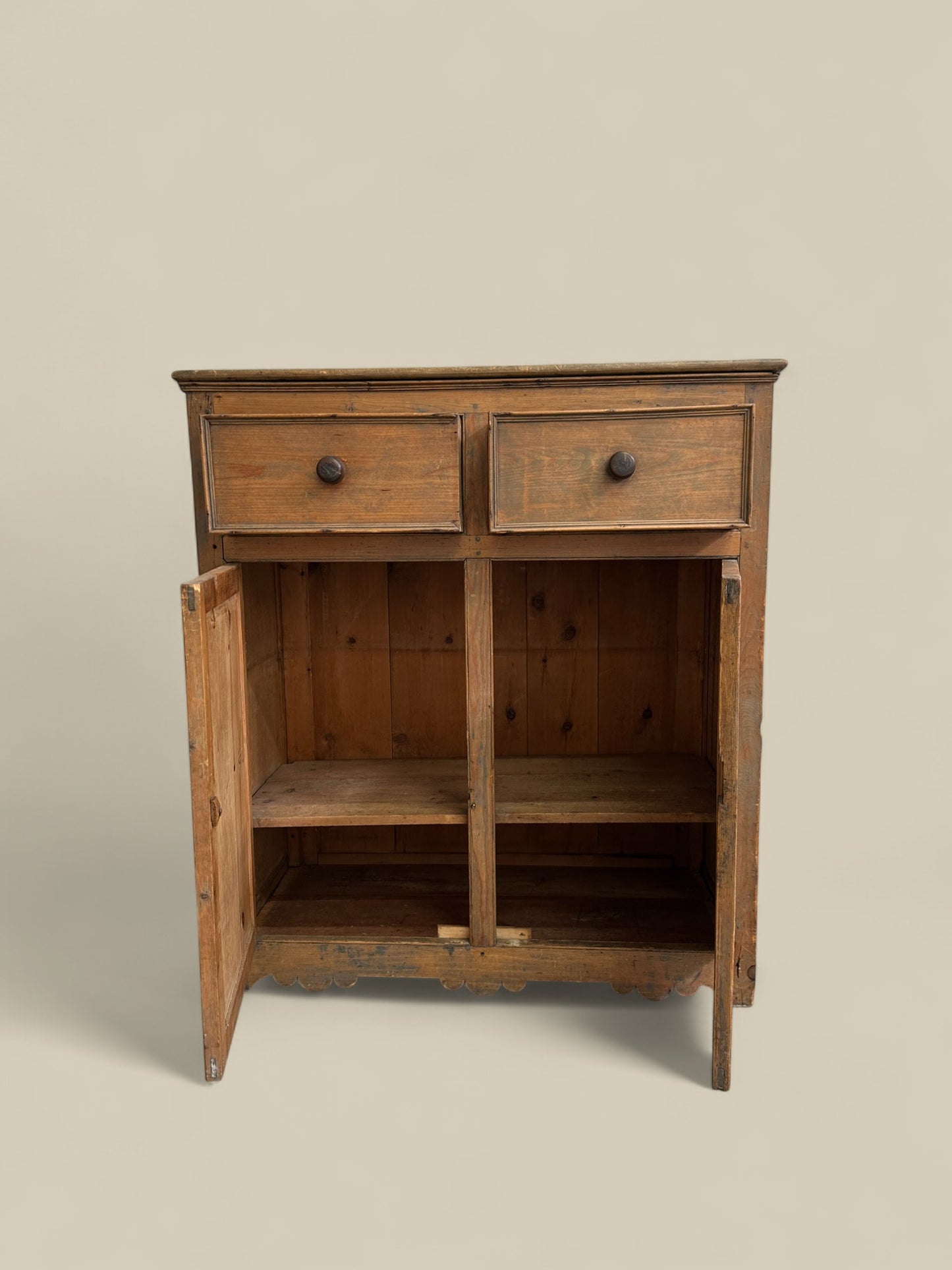 Faded blue pine cabinet