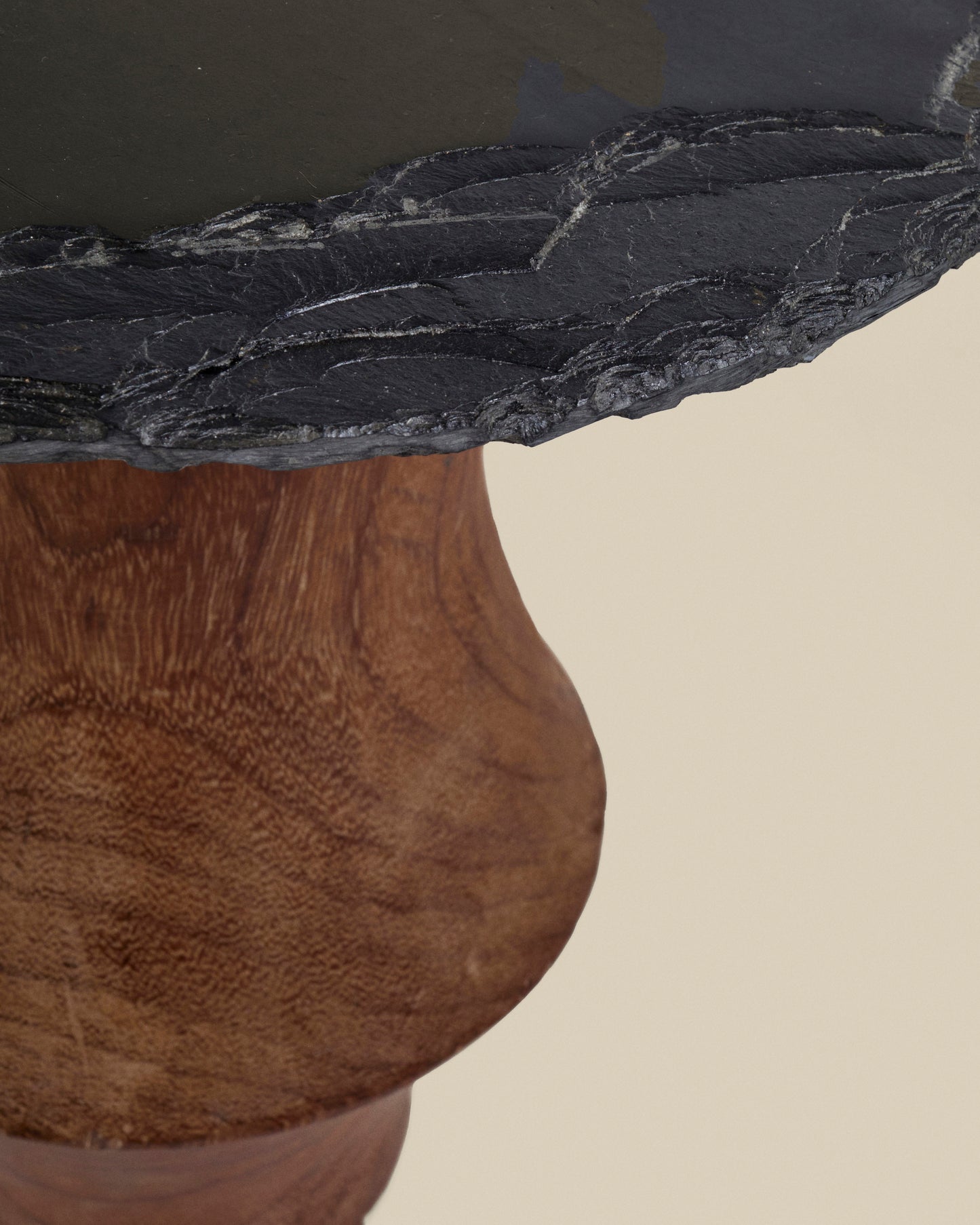 Wood + slate side table