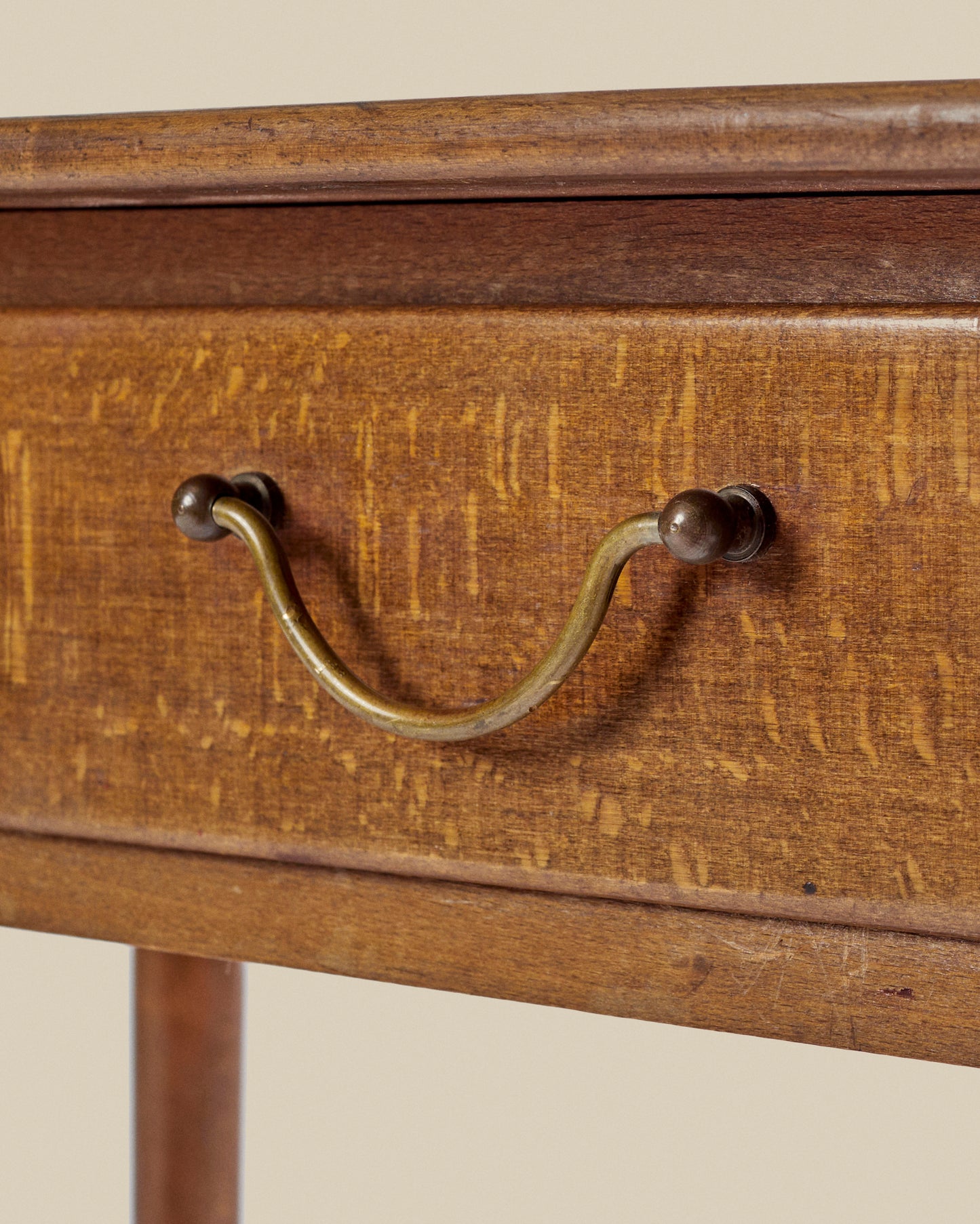 1950s Danish end table w/ brass feet