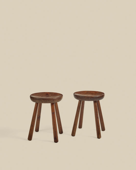 Pair of round country stools