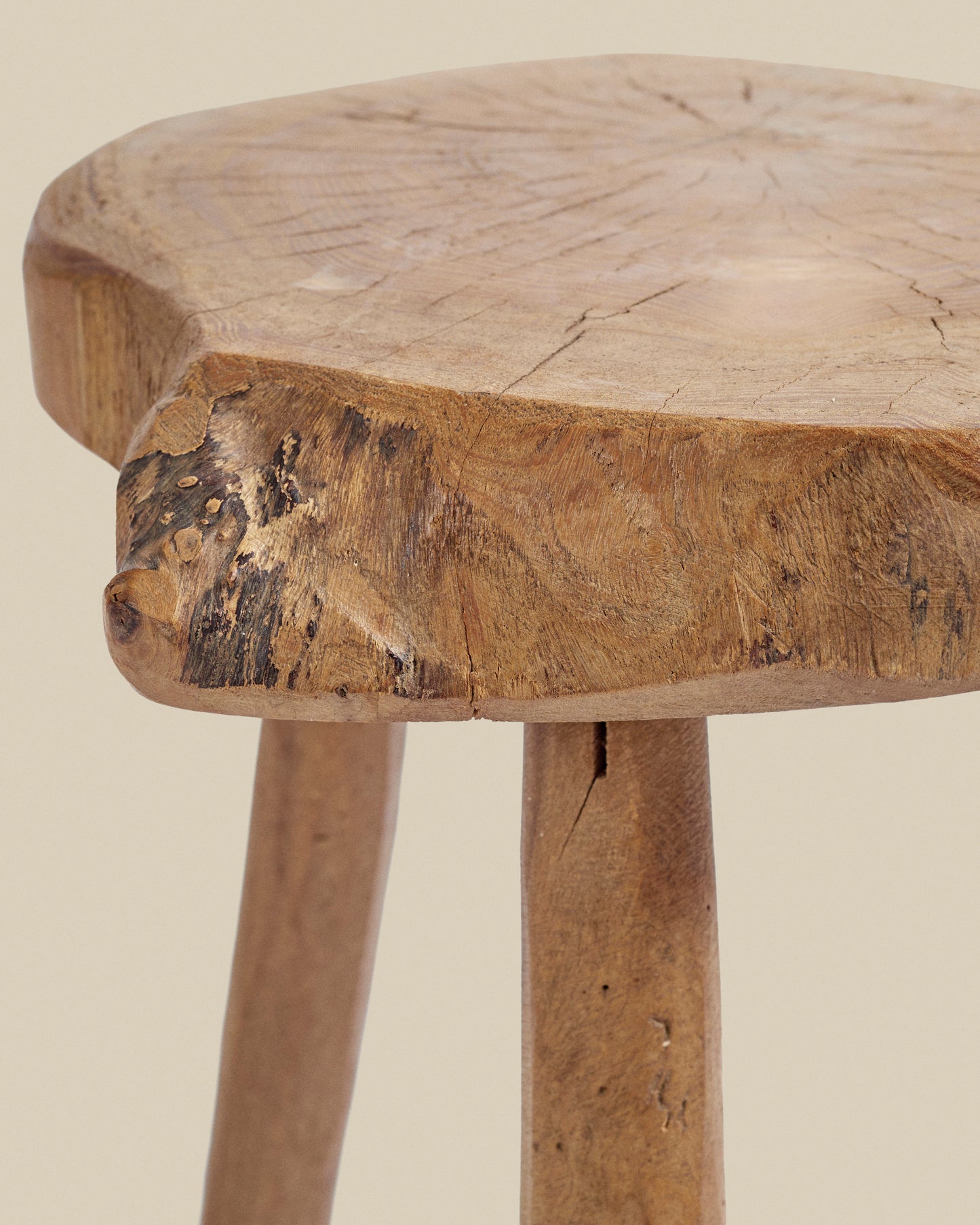 Live edge pine stool