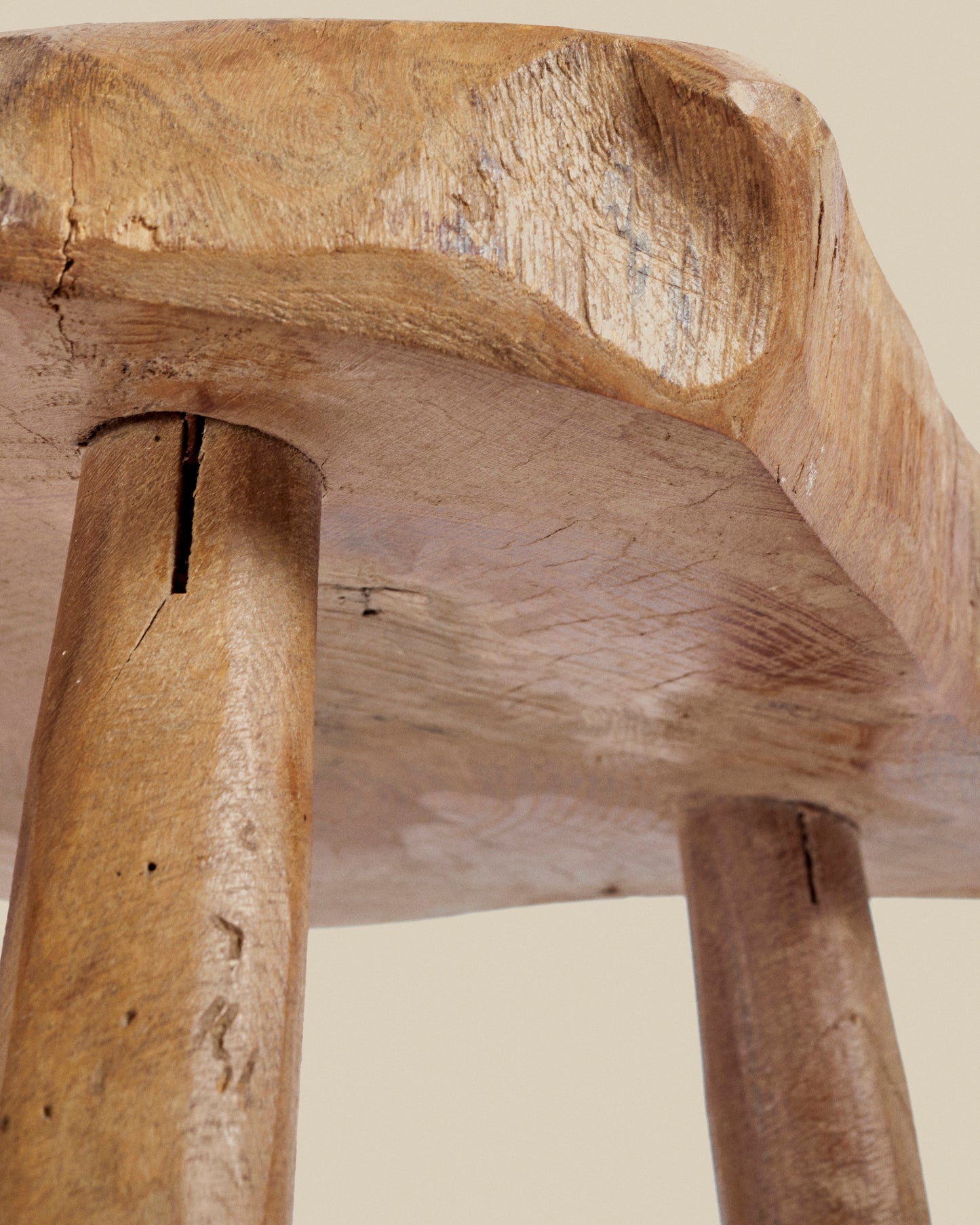 Live edge pine stool