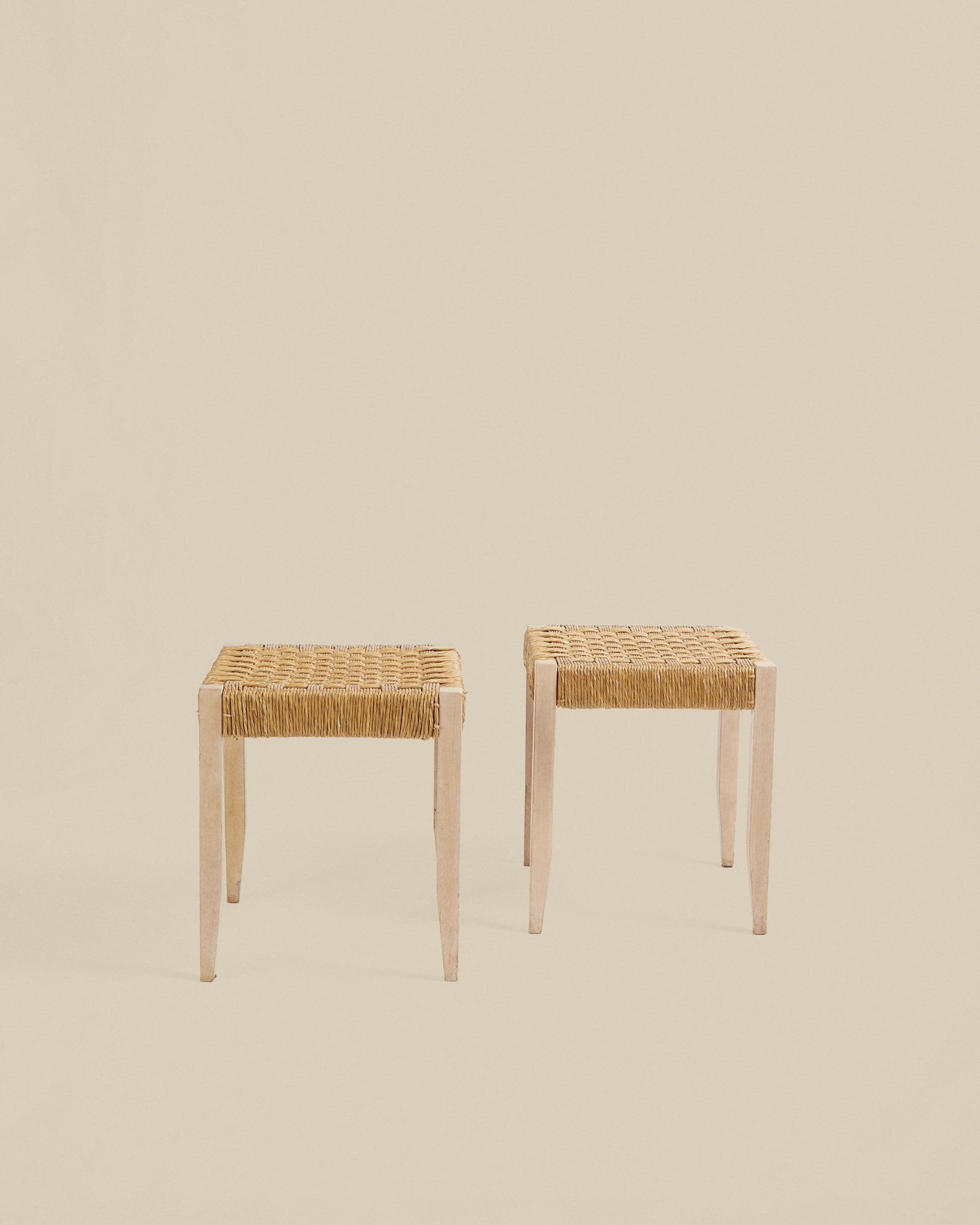 Pair of woven cord stools