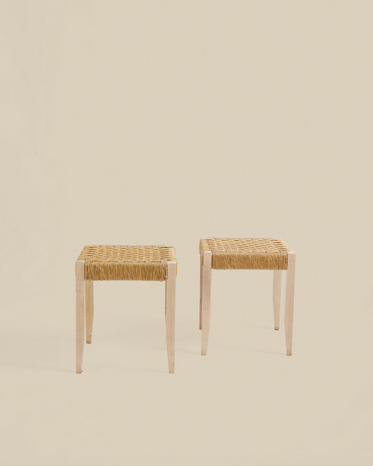 Pair of woven cord stools