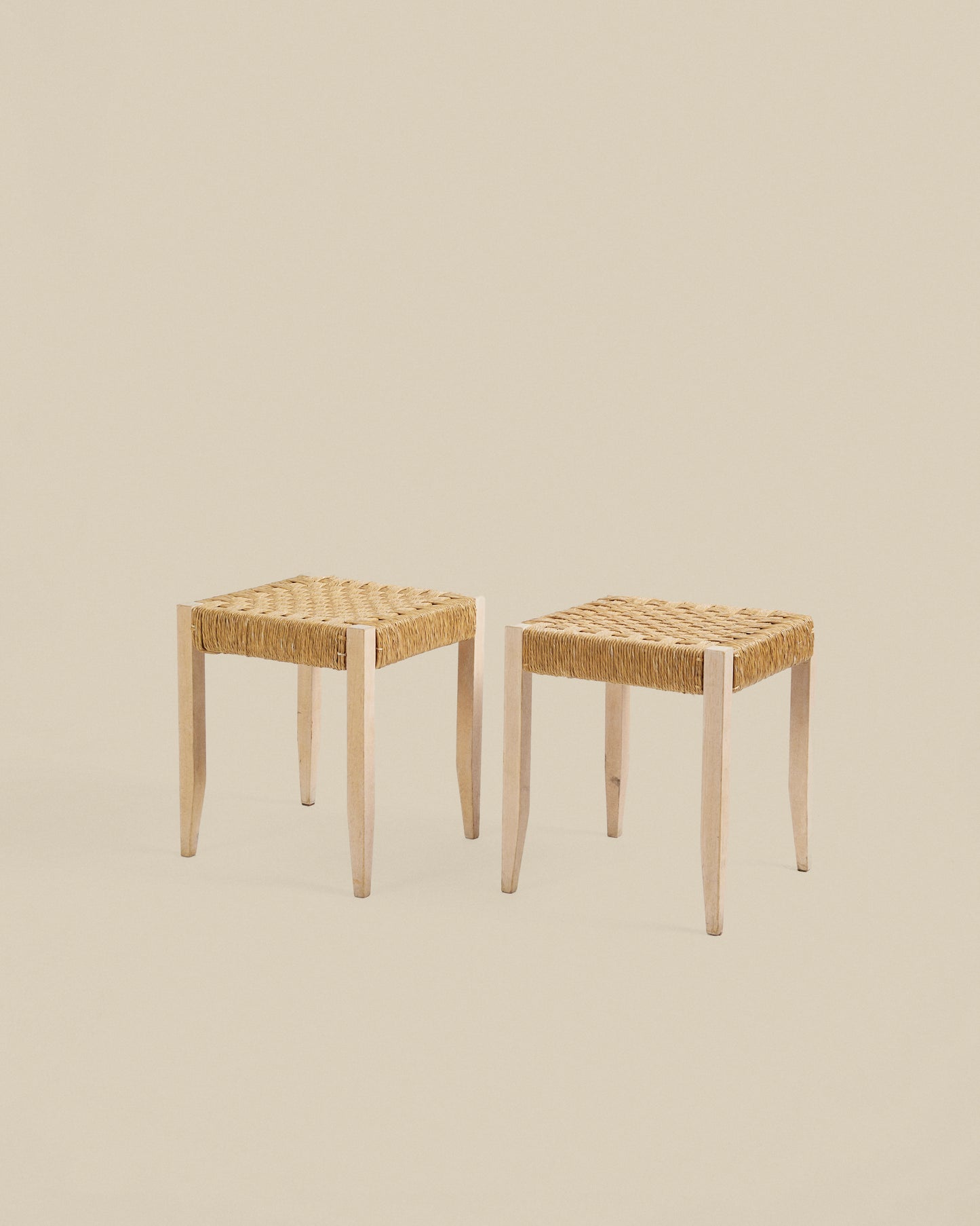 Pair of woven cord stools