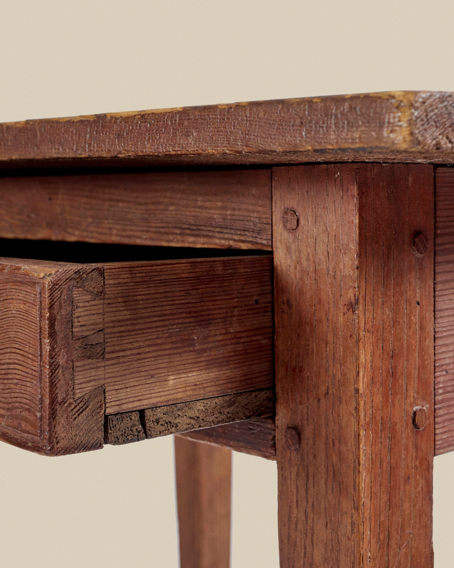 Yellow pine side table