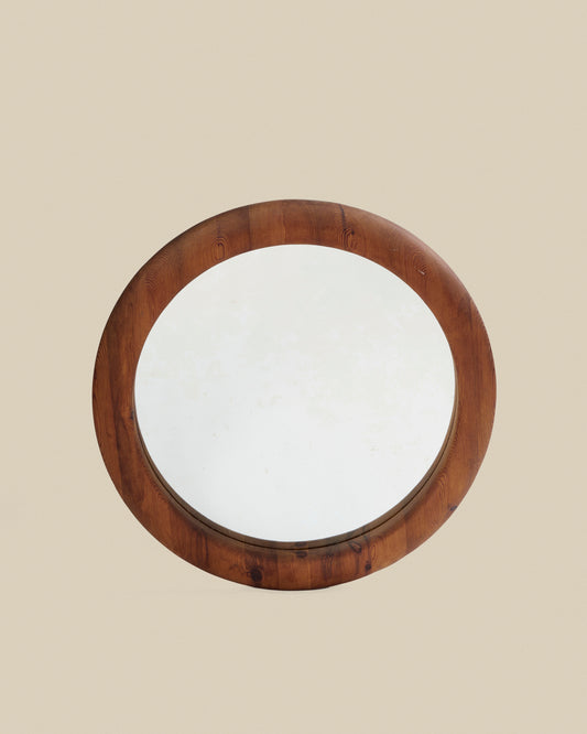 Large round oak mirror