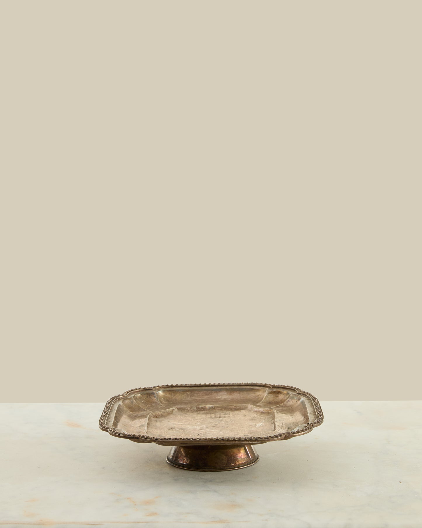 Silver plated pedestal tray