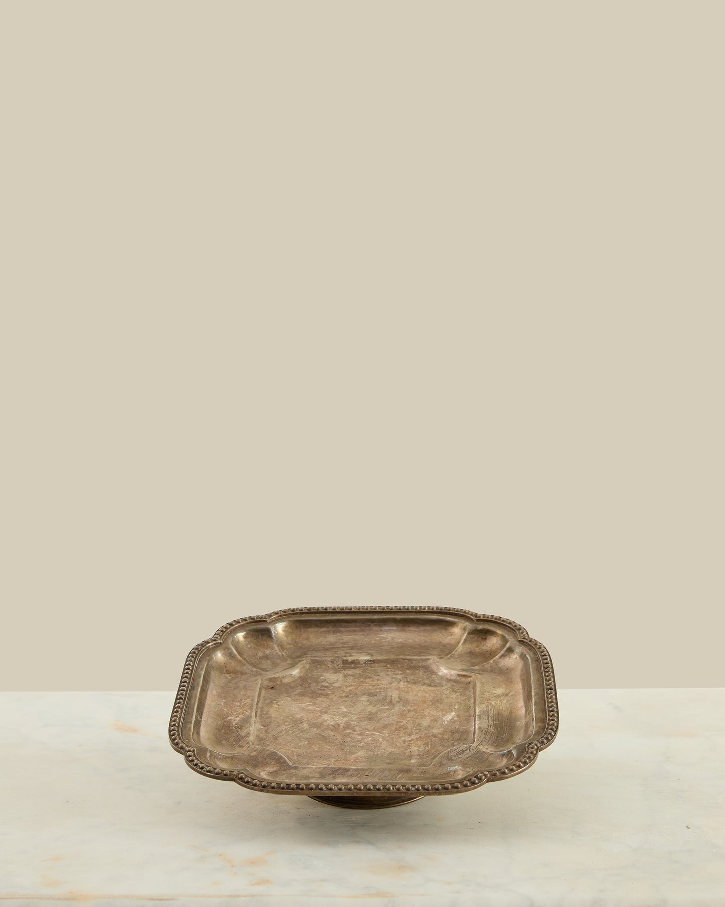 Silver plated pedestal tray