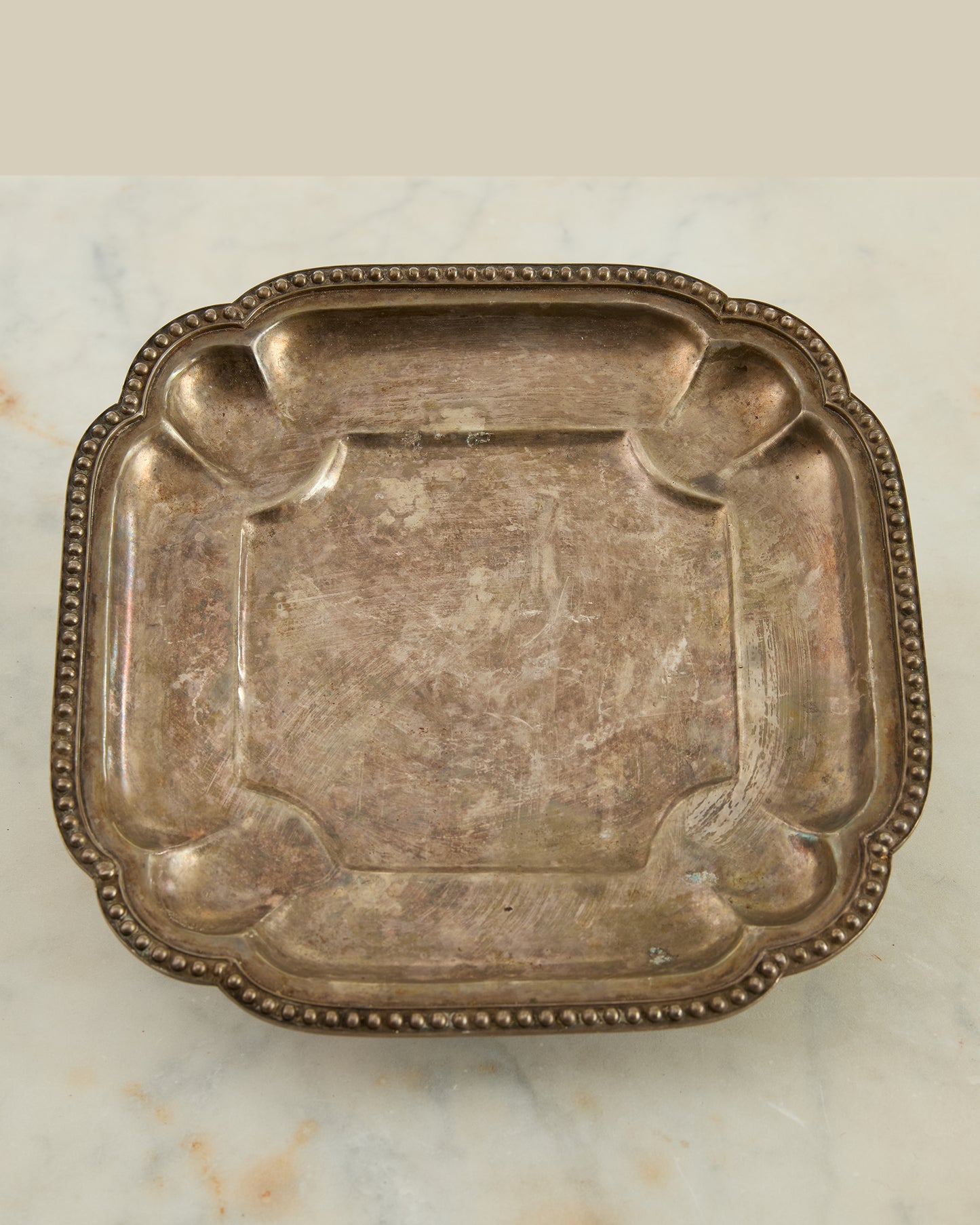 Silver plated pedestal tray