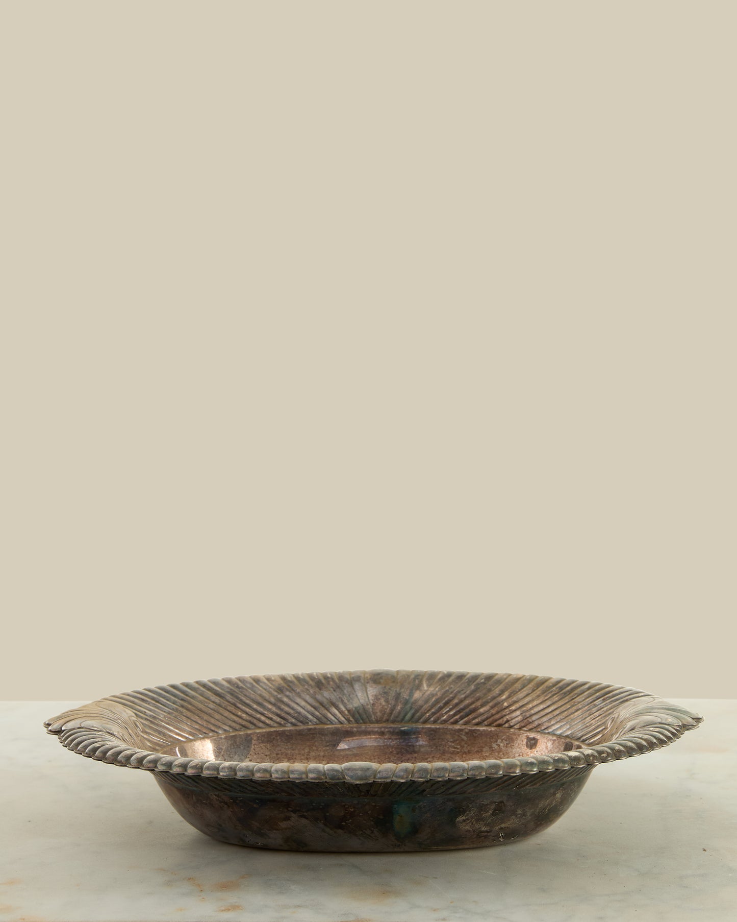 Silver plated scalloped serving dish