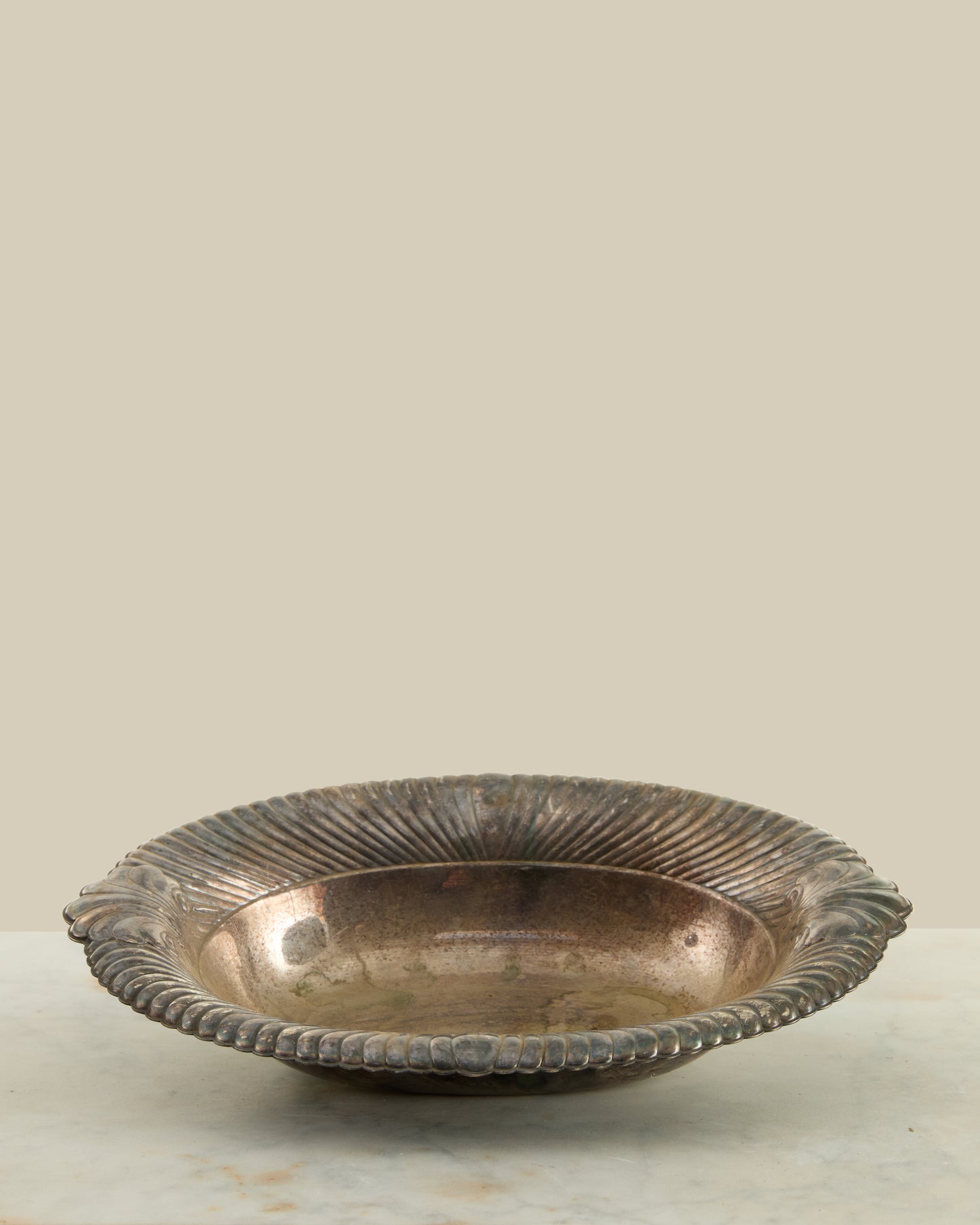 Silver plated scalloped serving dish
