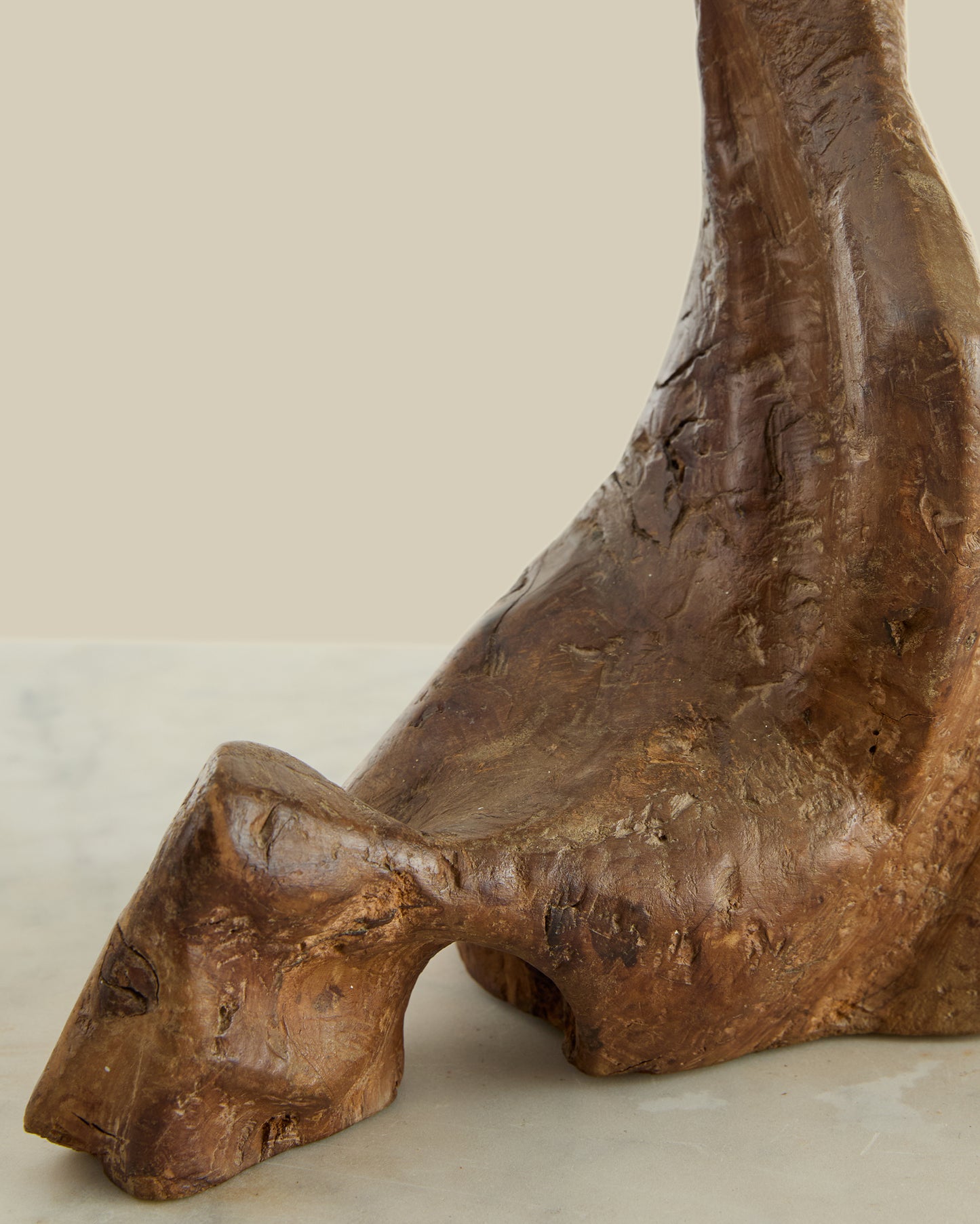 Natural edge wood lamp w/ straw shade