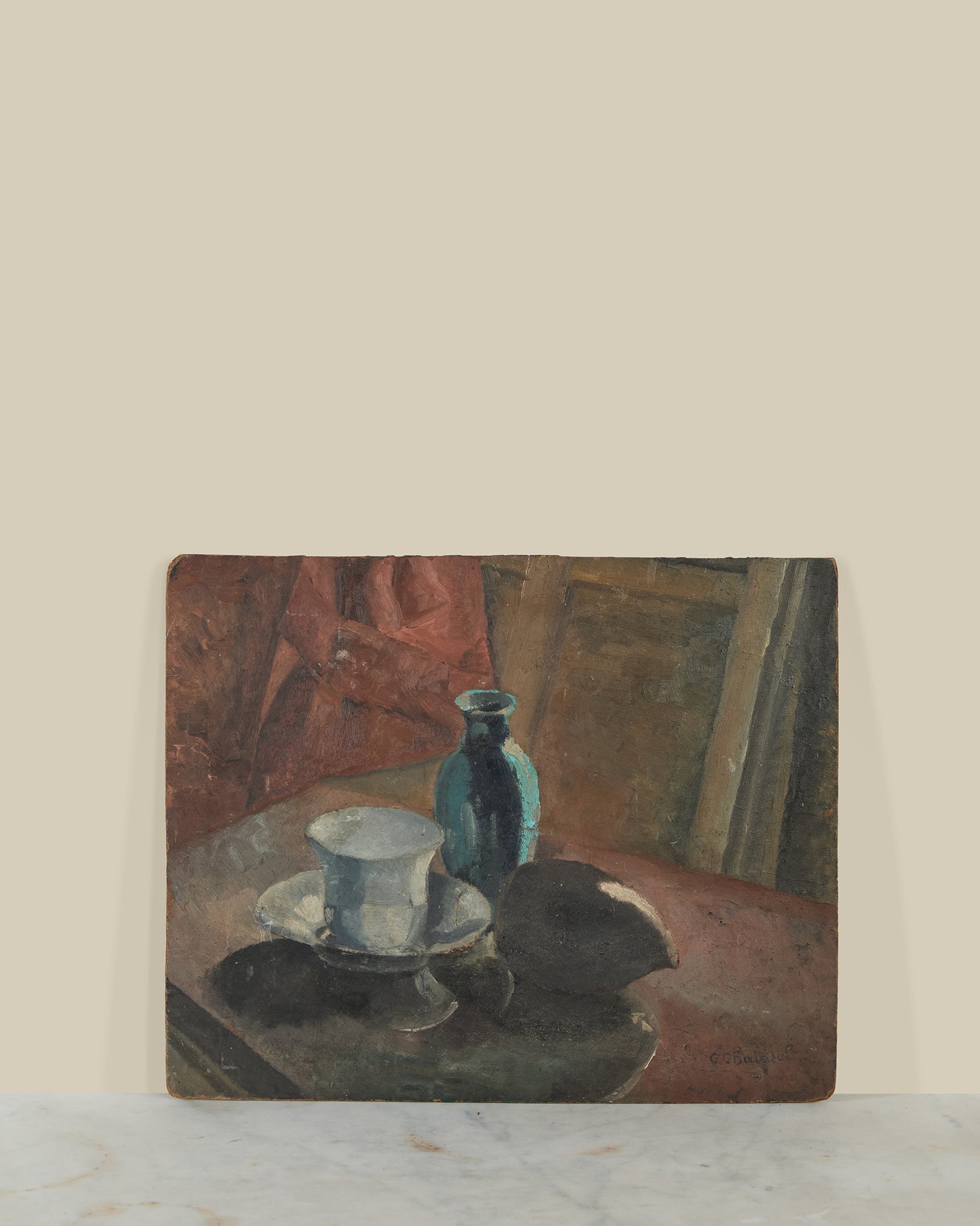 Still life oil painting signed