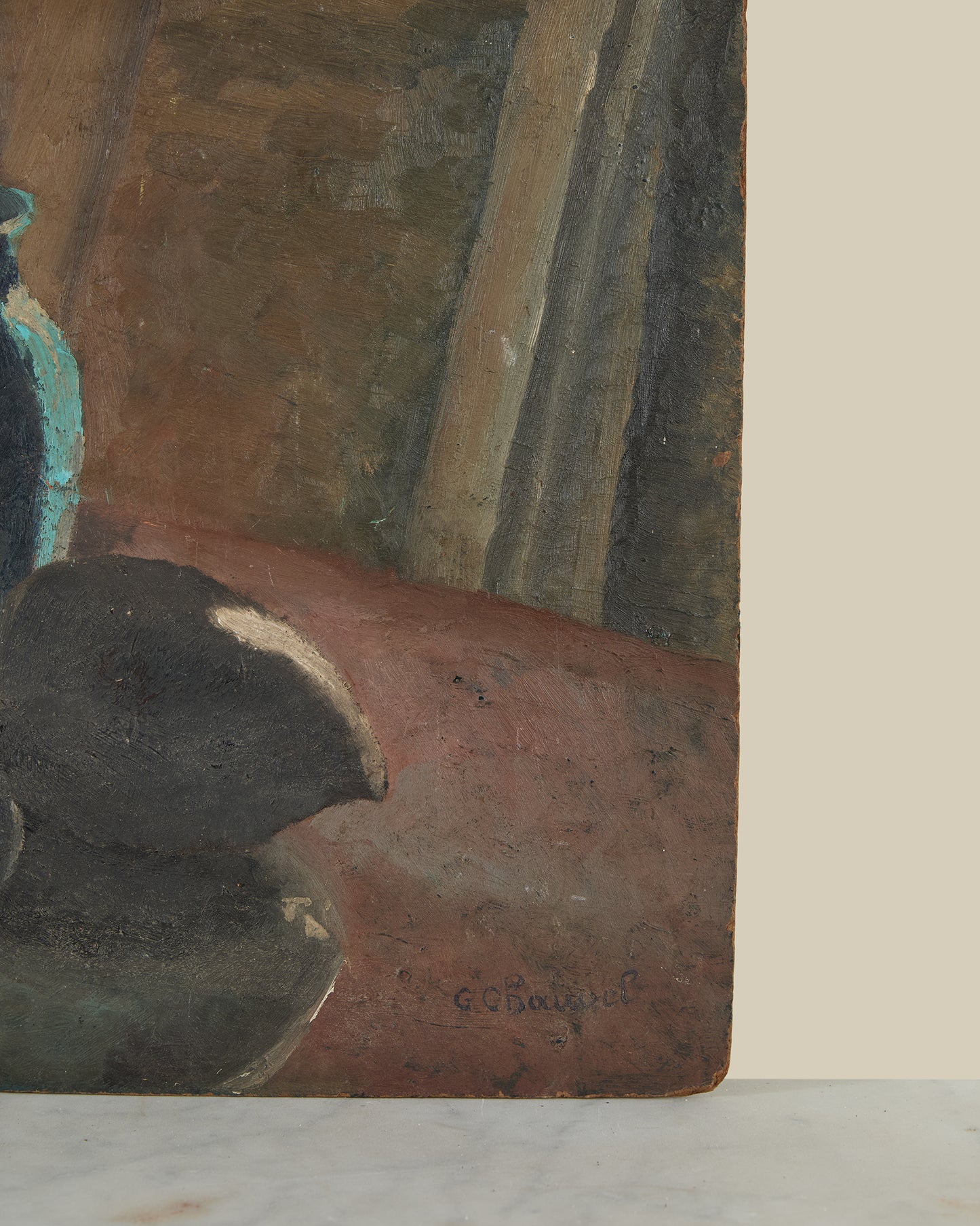 Still life oil painting signed