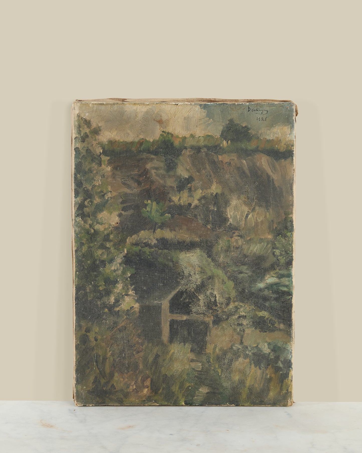 House in the forest oil on canvas signed