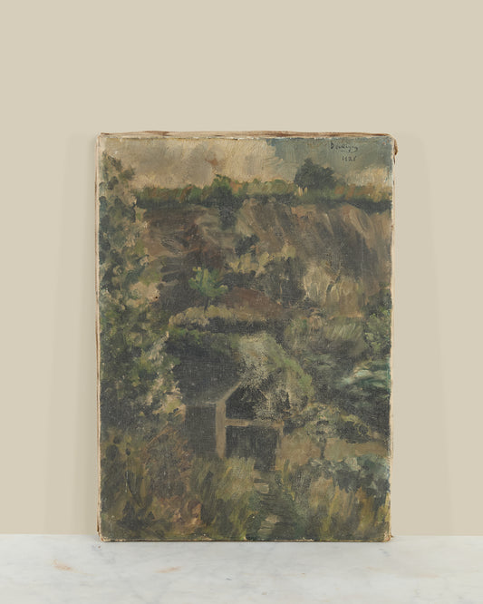 House in the forest oil on canvas signed