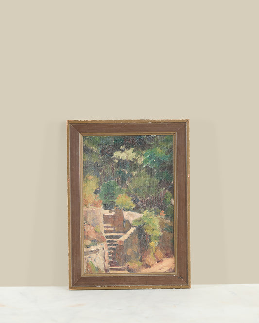 Garden landscape oil painting