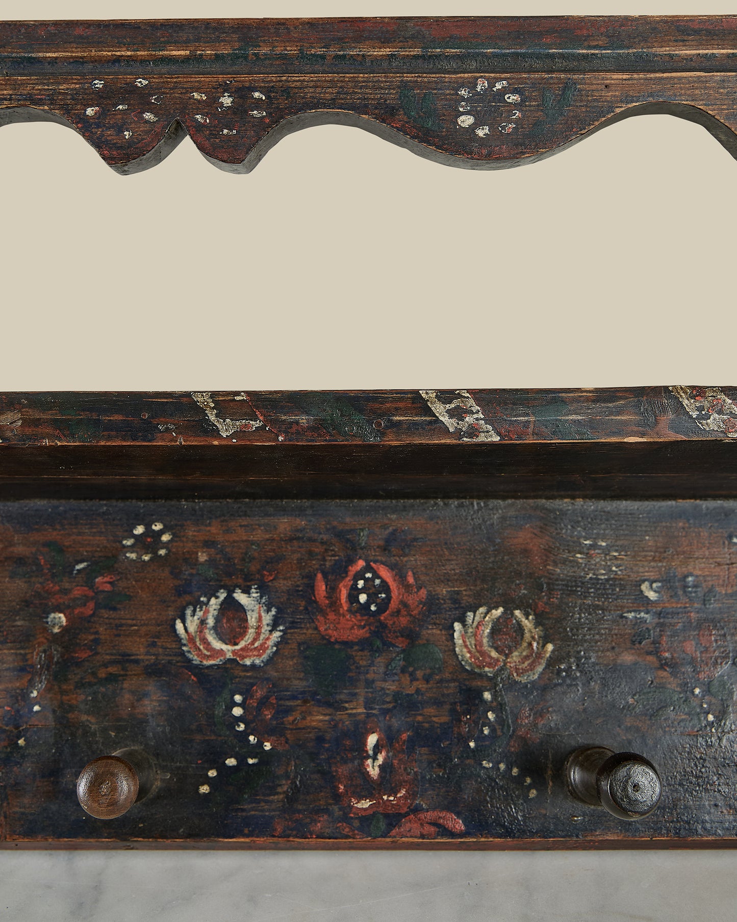 Hand-painted Hungarian coat rack
