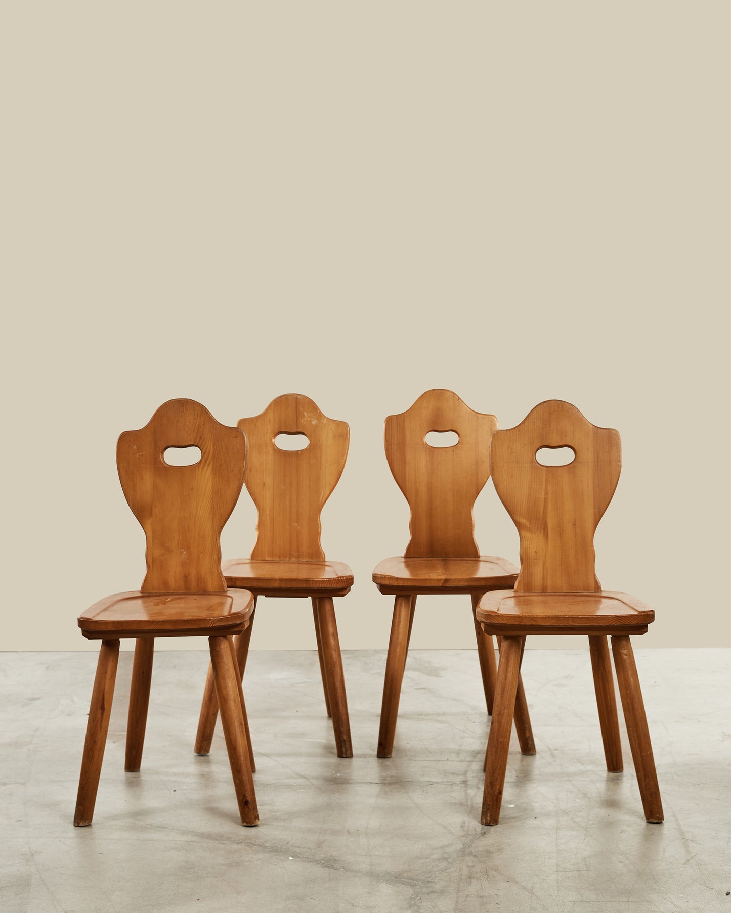 Set of four Tyrolean chairs