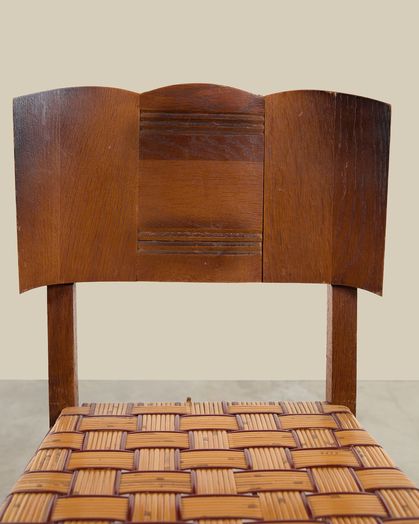 Set of 8 oak and cane dining chairs