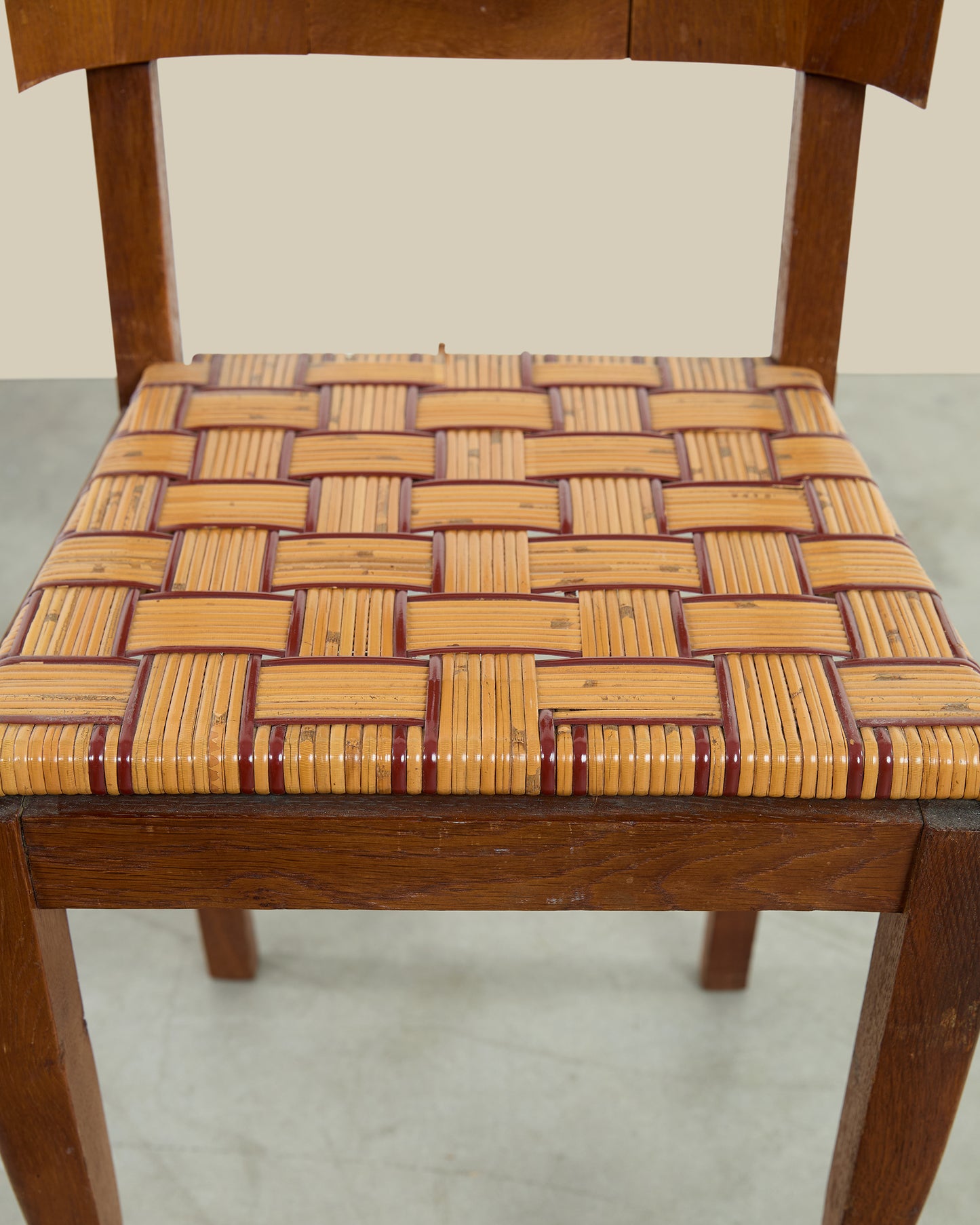 Set of 8 oak and cane dining chairs