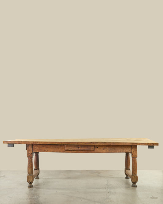 French 19th Century Oak Farmhouse Table with Extensions