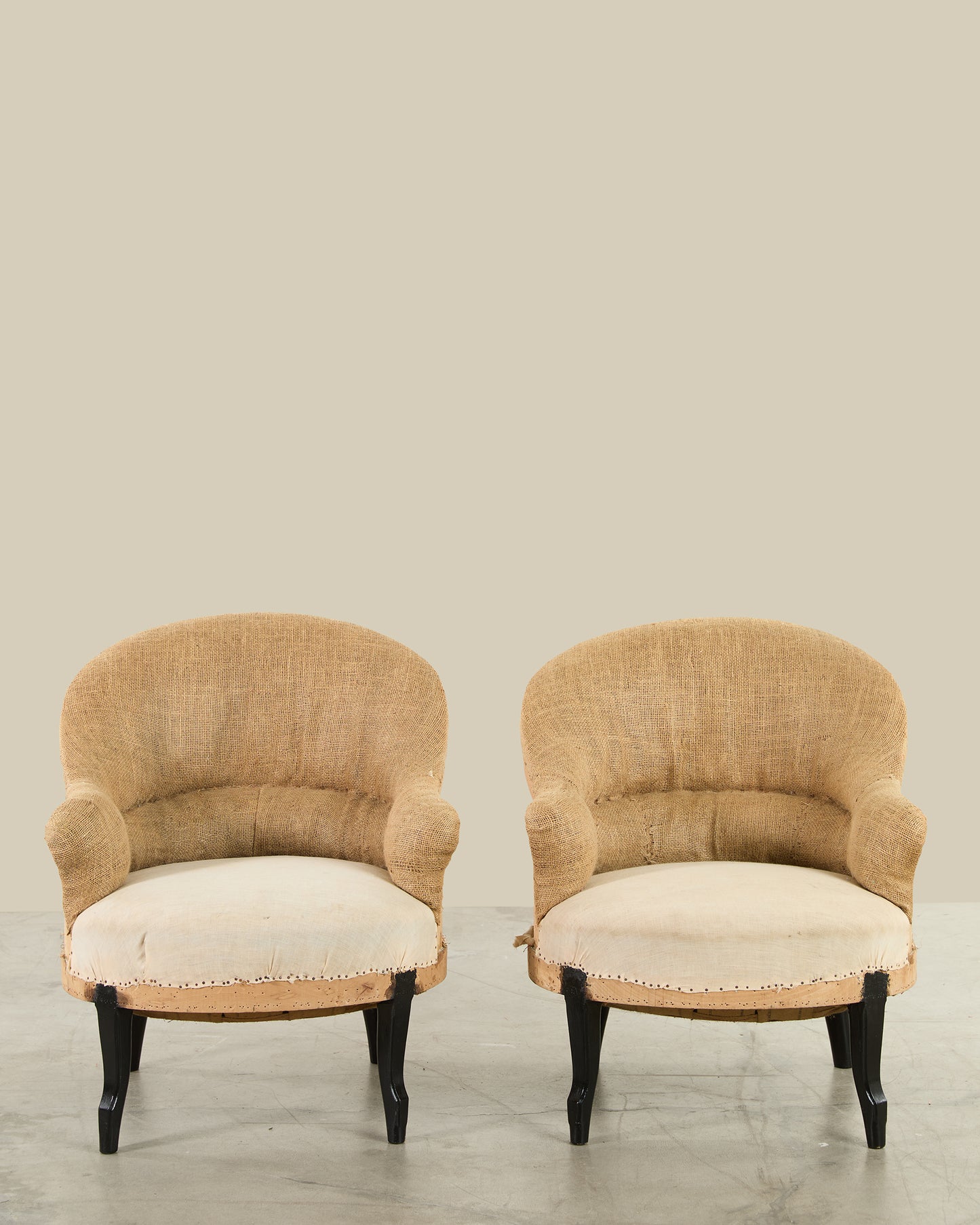 Pair of deconstructed chairs