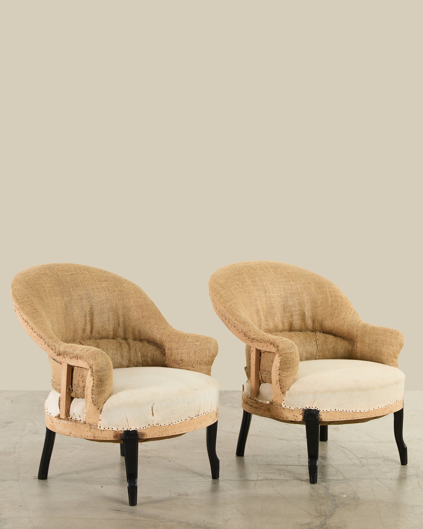 Pair of deconstructed chairs