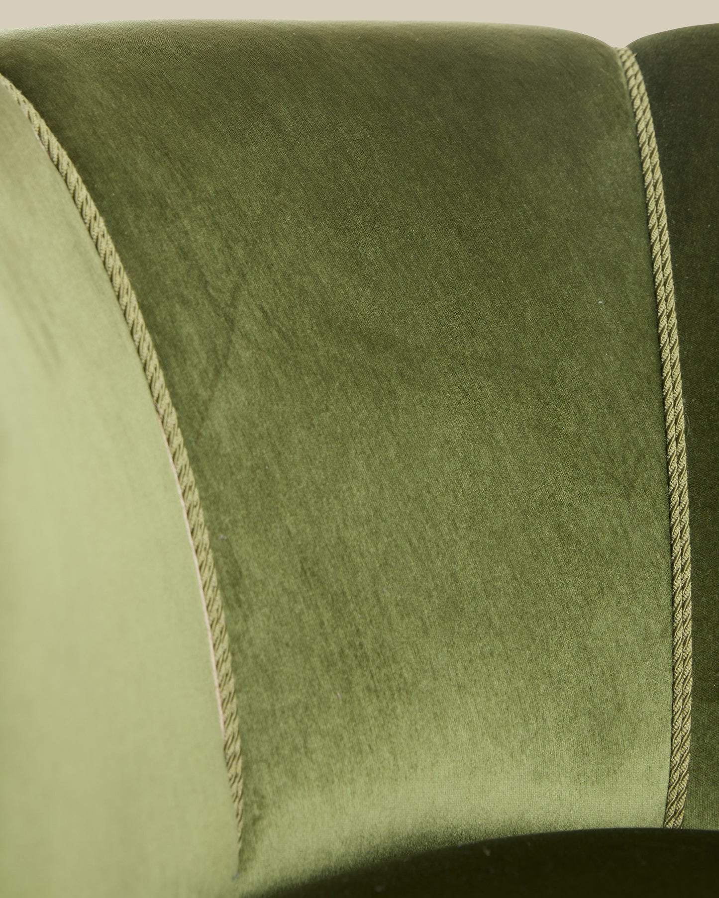 Slagelse green mohair banana sofa