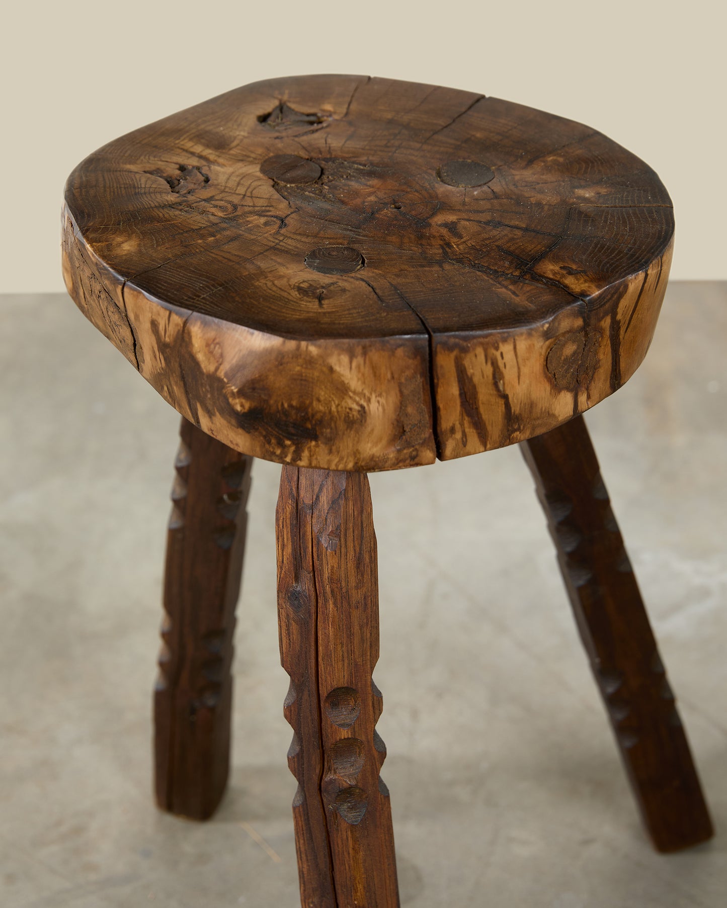 Natural edge stool