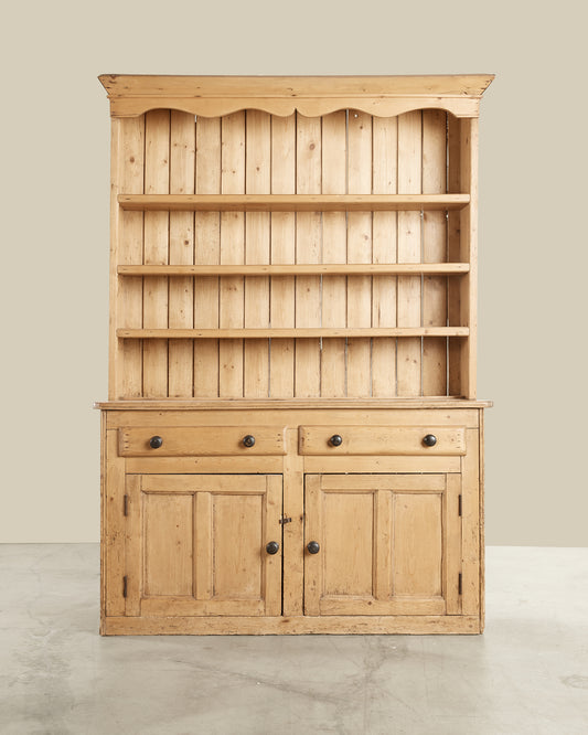 Antique pine stepback cupboard