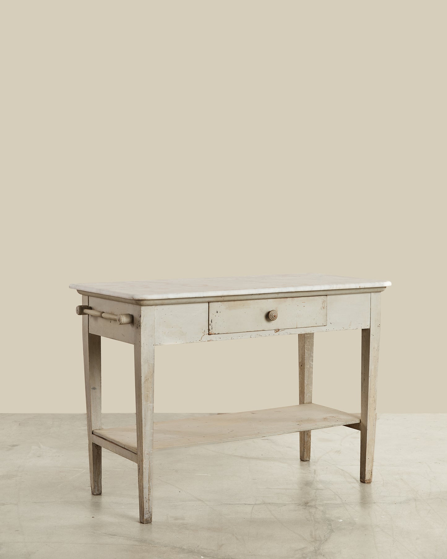 Marble top blue table