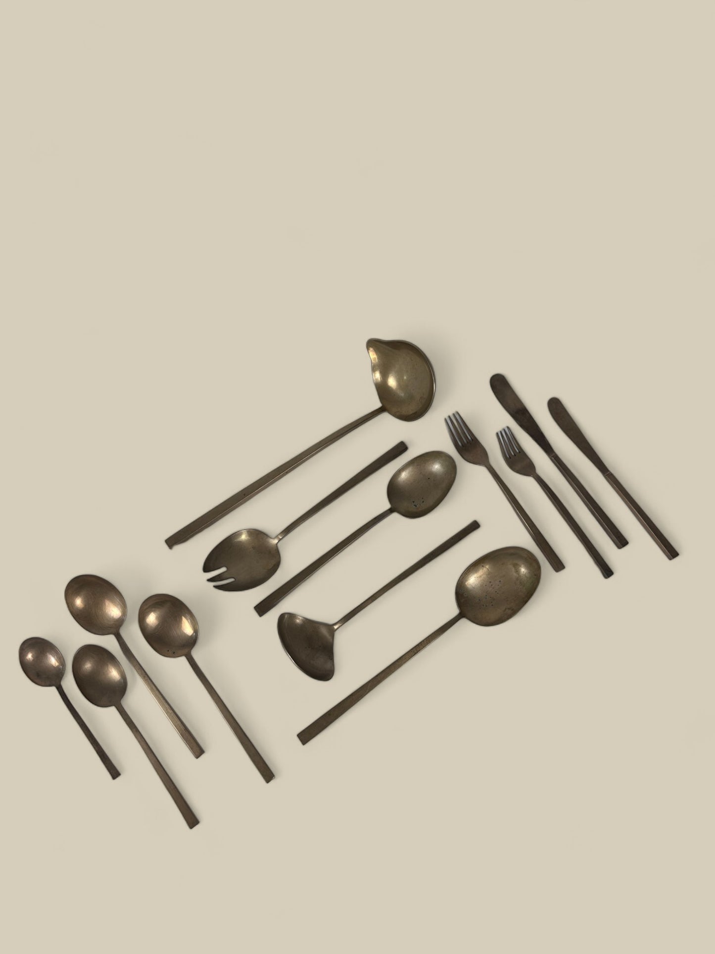 Brass flatware set