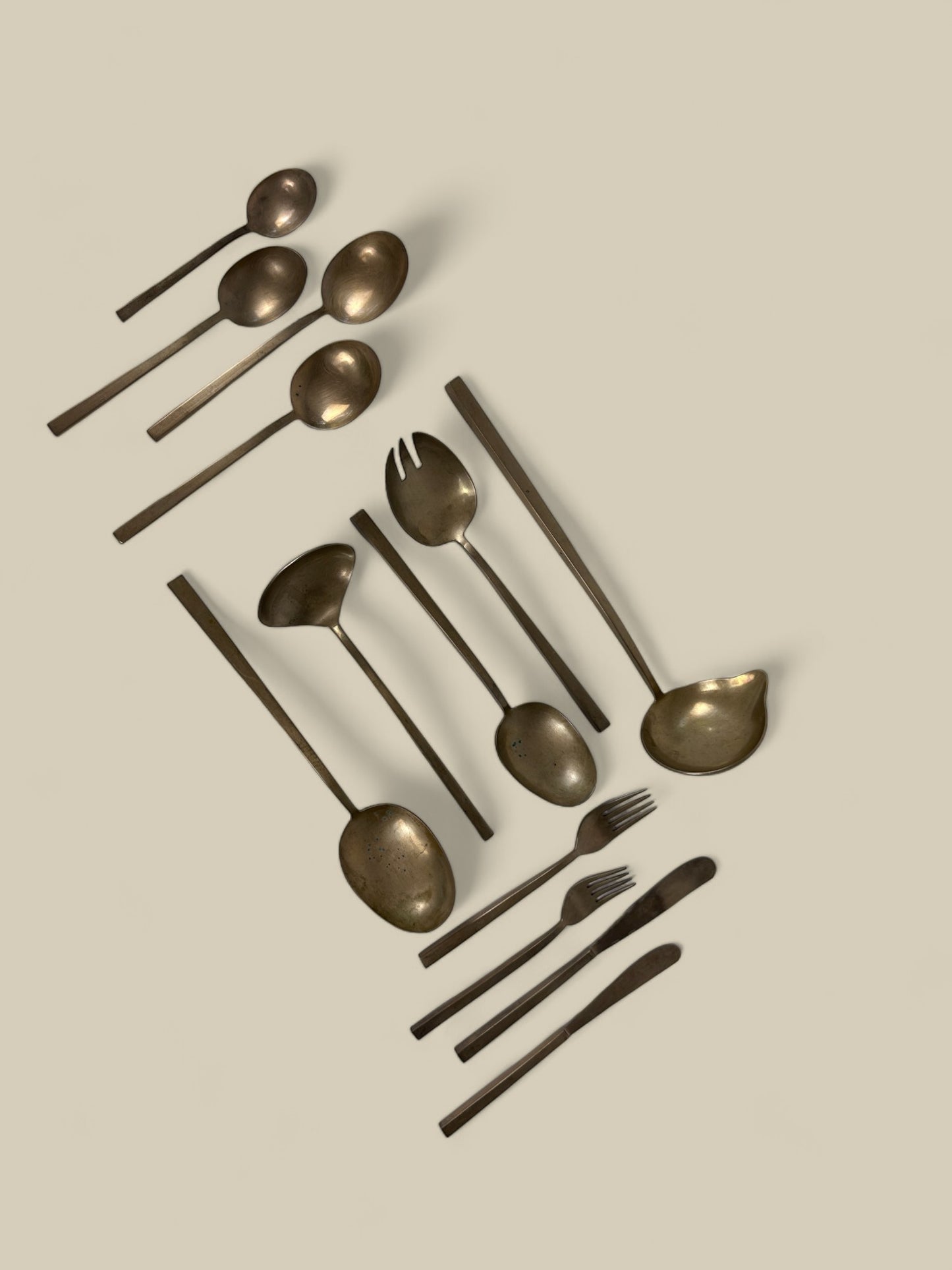 Brass flatware set