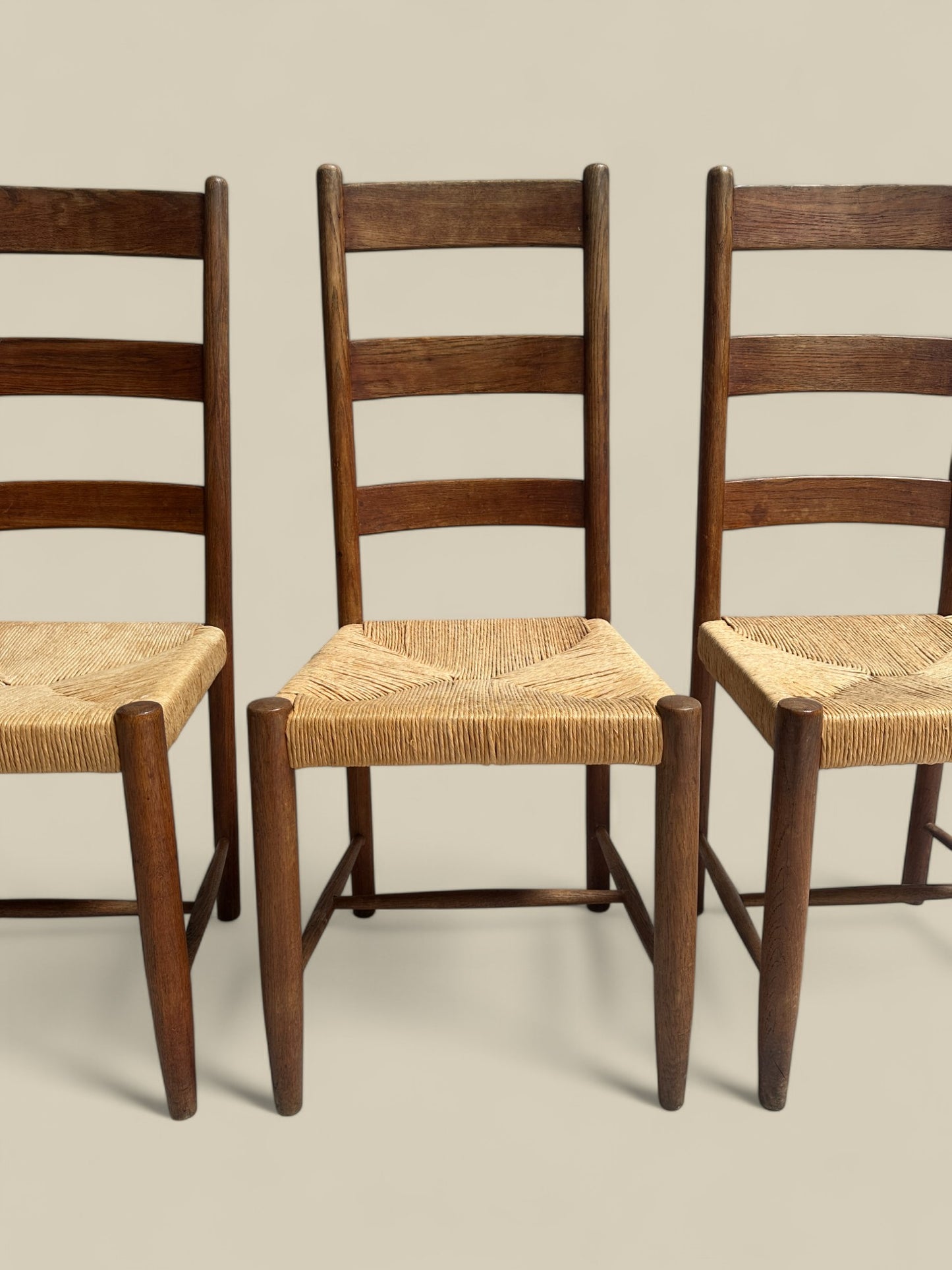 Set of 6 ladderback dining chairs