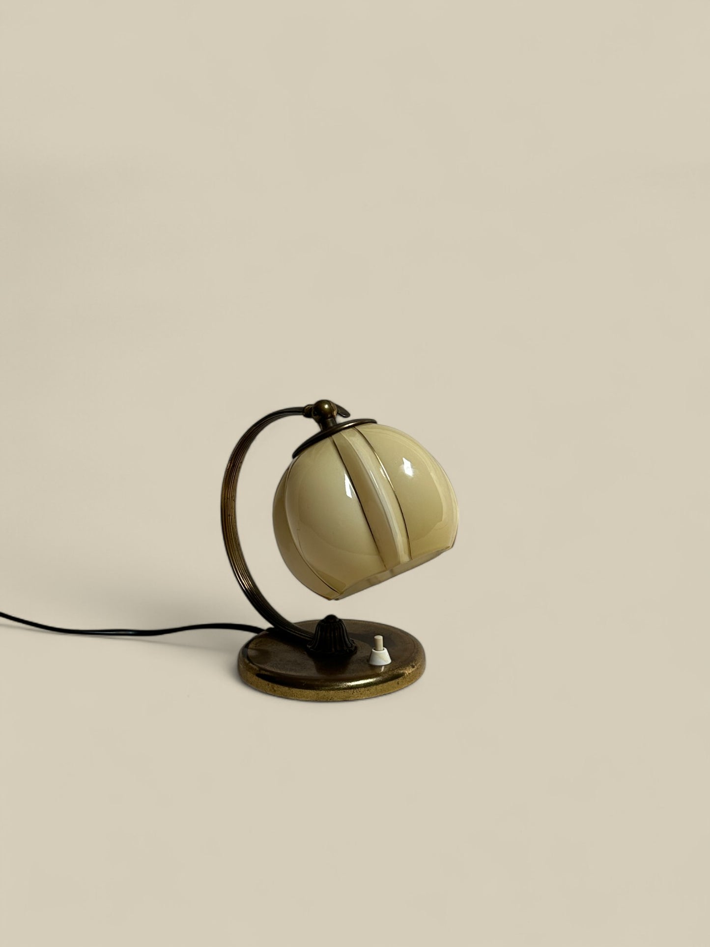 Brass + glass tulip desk lamp