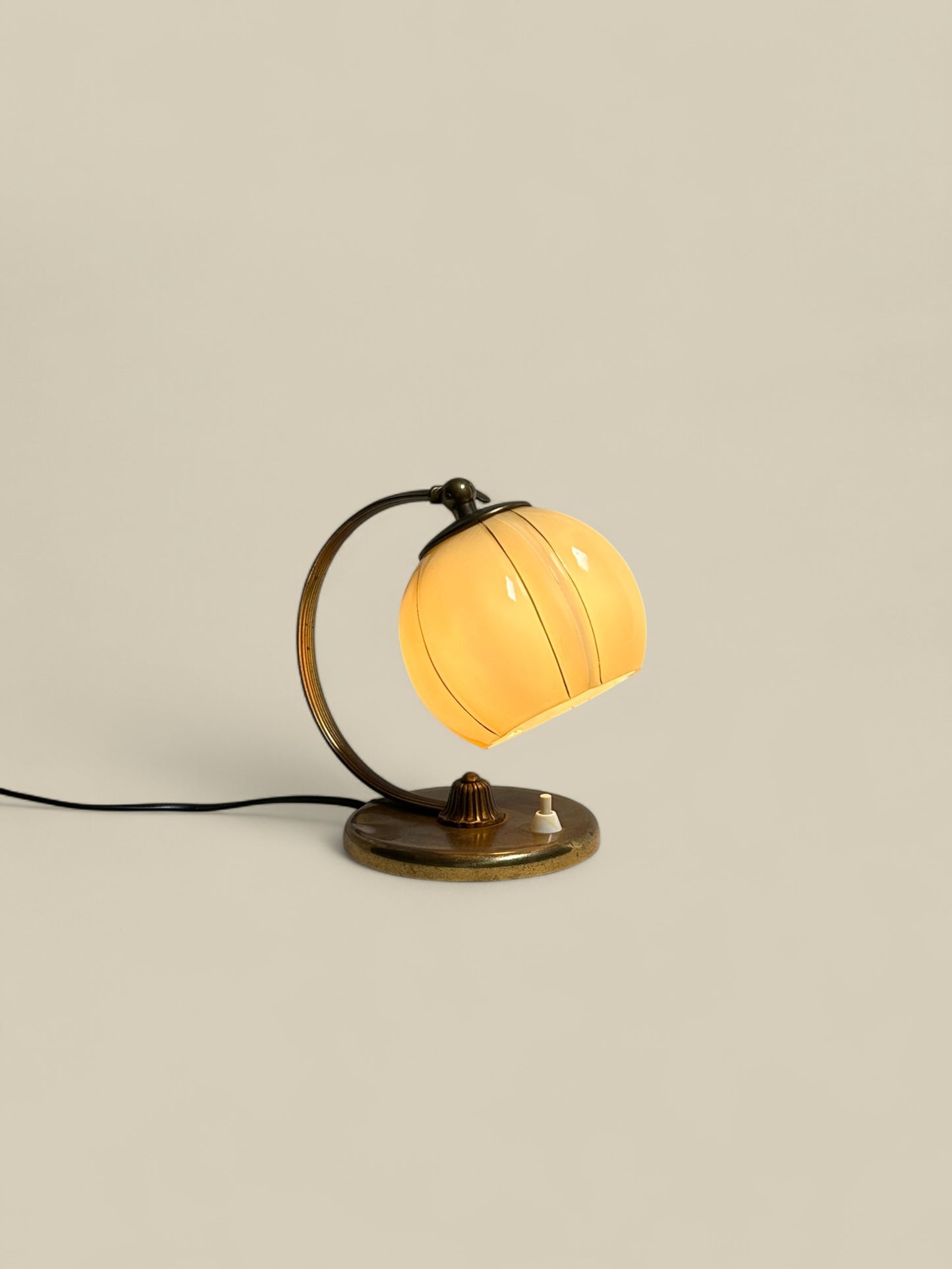 Brass + glass tulip desk lamp