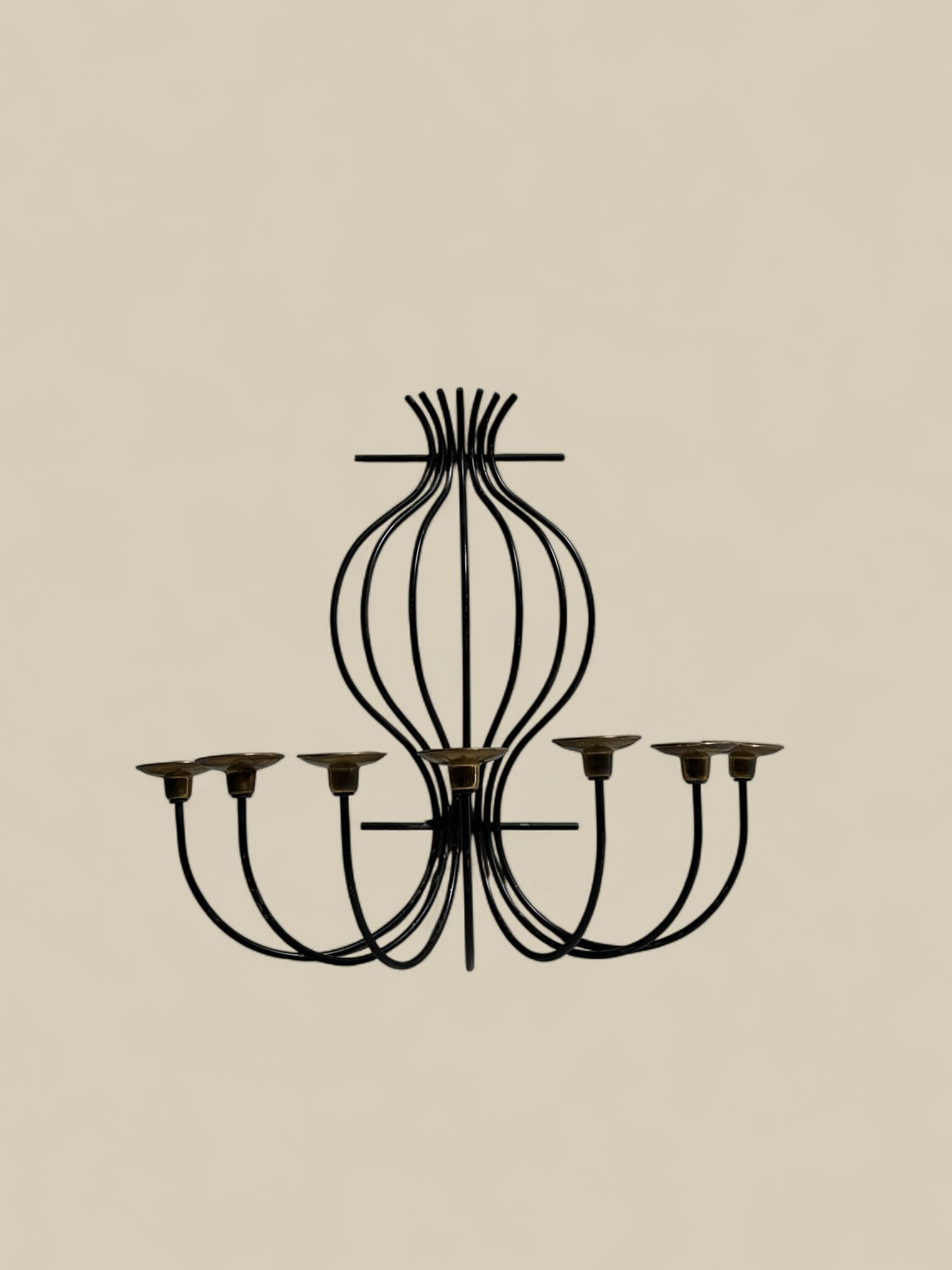 Iron + brass candle sconce