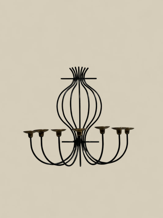 Iron + brass candle sconce
