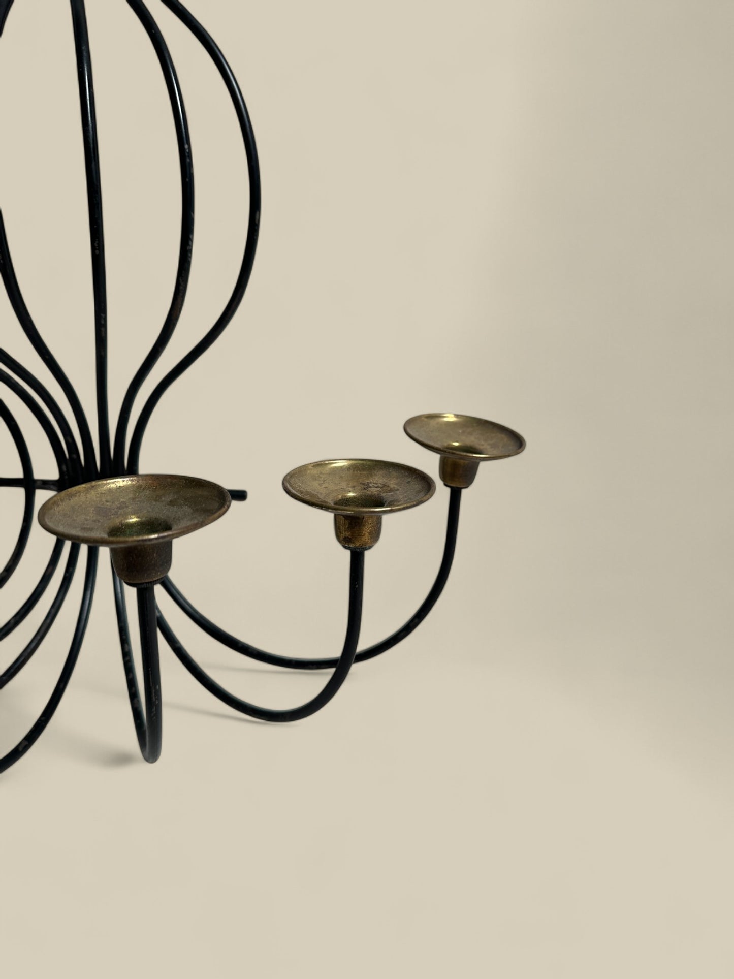 Iron + brass candle sconce