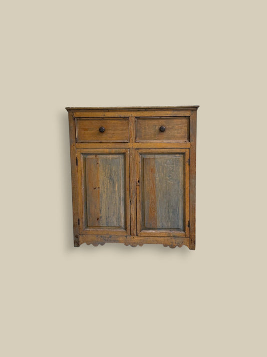 Faded blue pine cabinet