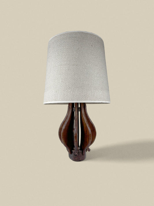 Large wooden table lamp